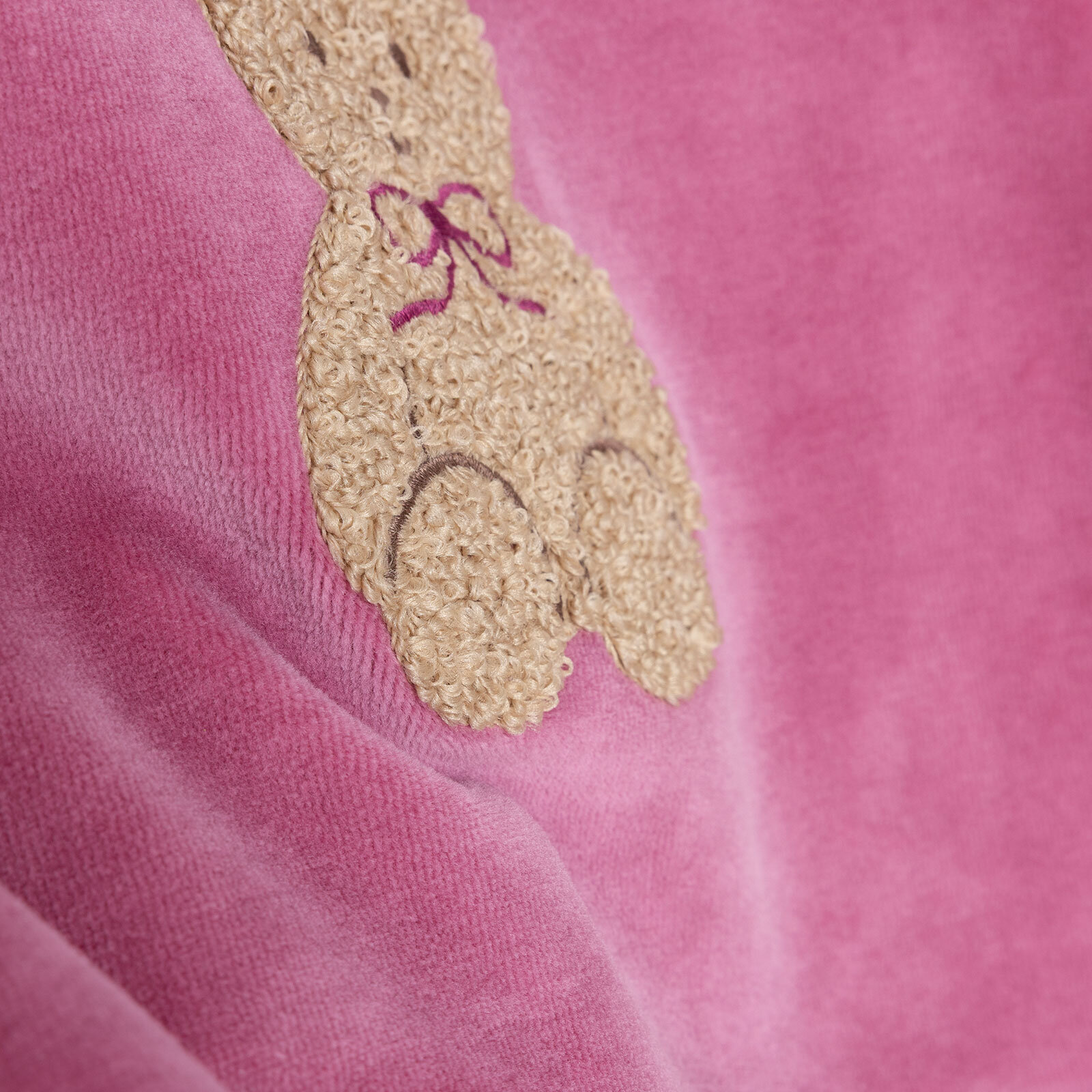 Kız Bebek Kadife Pijama Takımı Bisiklet Yaka Uzun Kol Ribanalı Paça