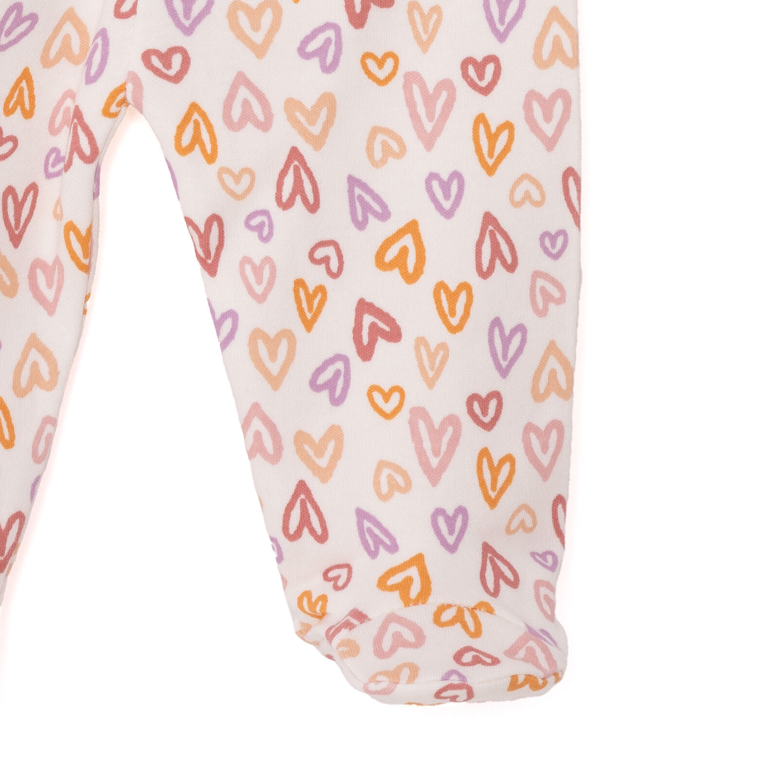 Kalp Baskılı Yenidoğan Zıbın Body-Patikli Alt Kız Bebek