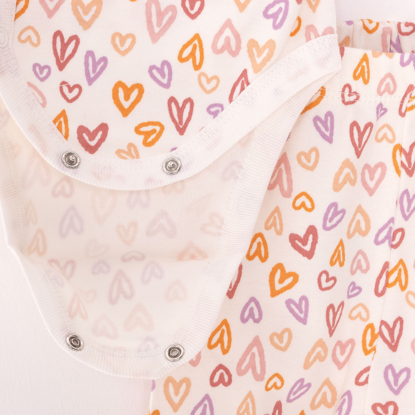 Kalp Baskılı Yenidoğan Zıbın Body-Patikli Alt Kız Bebek