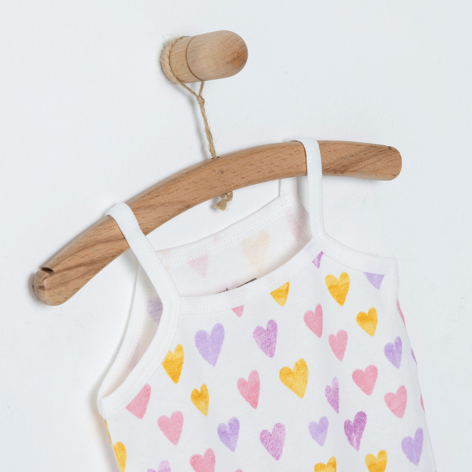 Kalp Desenli İp Askılı Body