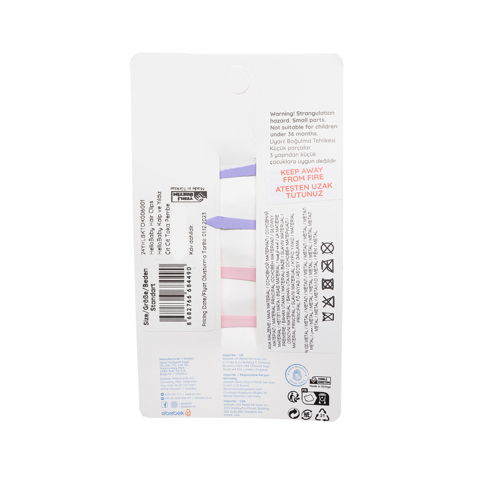 Kalp ve Yıldız Çıt Çıt Toka Kız Bebek