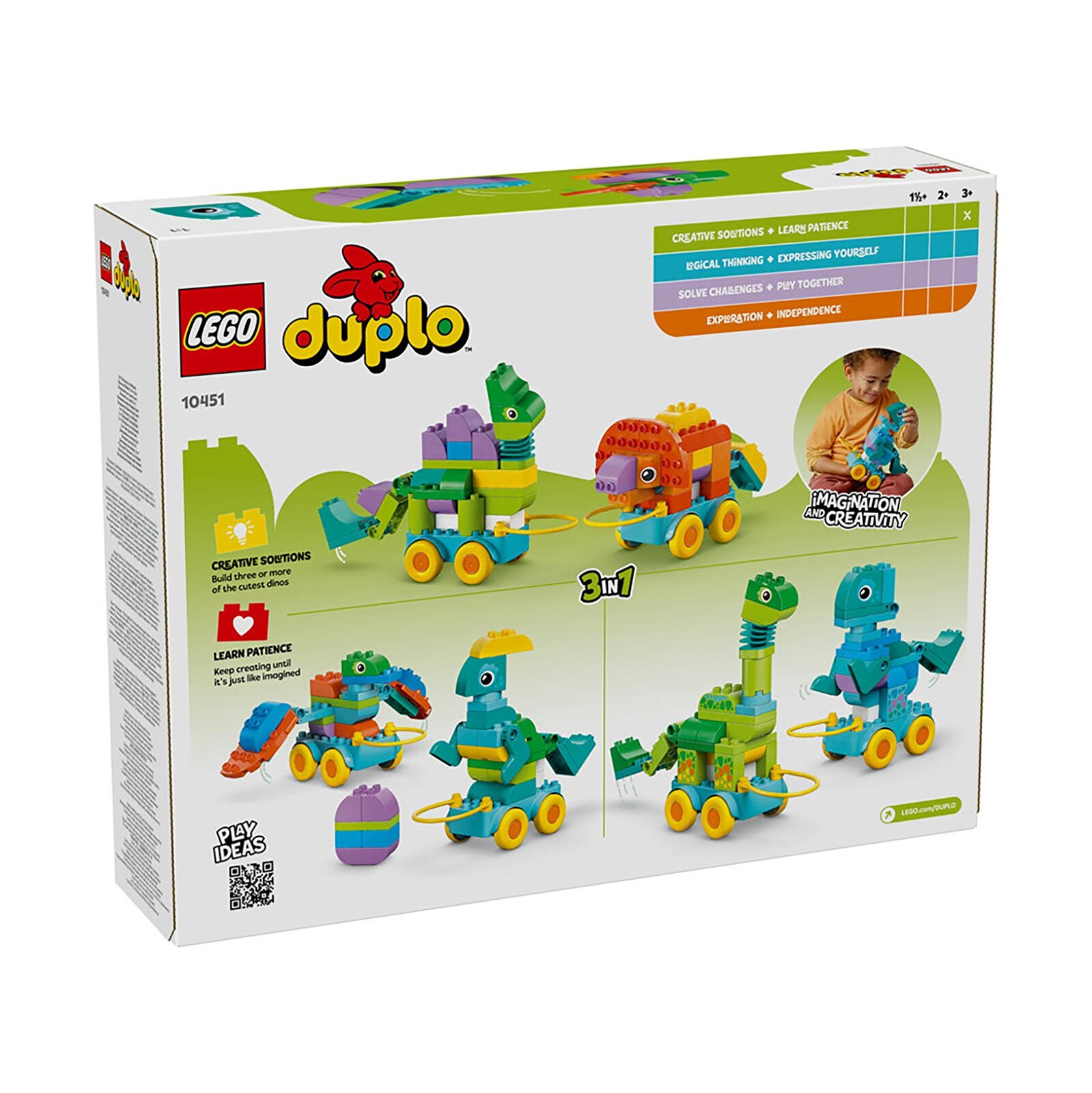 Kasabası 3’ü 1 Arada Tekerlekli Dinozorlar Oyunla Öğreten Küçük Çocuk Oyuncağı 10451