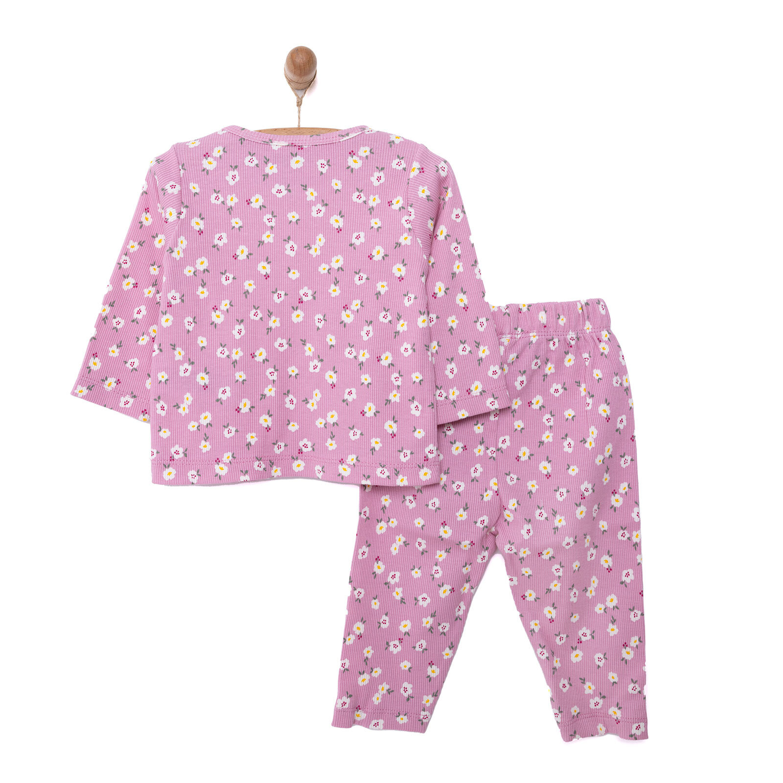 Kız Bebek Pijama Takım Kaşkorse Çıtır Çiçek Bisiklet Yaka Uzun Kol Pembe Kız Bebek Pijama Takım Kaşkorse Çıtır Çiçek Bisiklet Yaka Uzun Kol Pembe