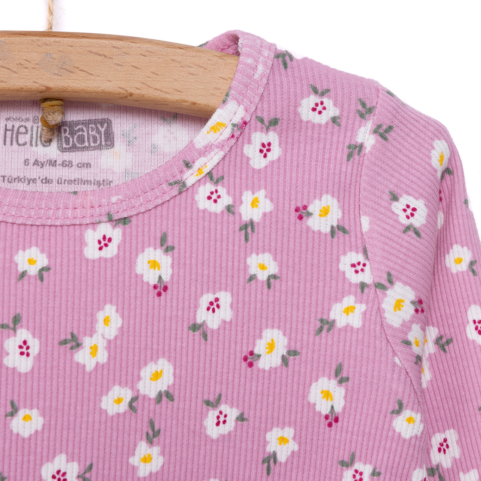 Kız Bebek Pijama Takım Kaşkorse Çıtır Çiçek Bisiklet Yaka Uzun Kol Pembe Kız Bebek Pijama Takım Kaşkorse Çıtır Çiçek Bisiklet Yaka Uzun Kol Pembe