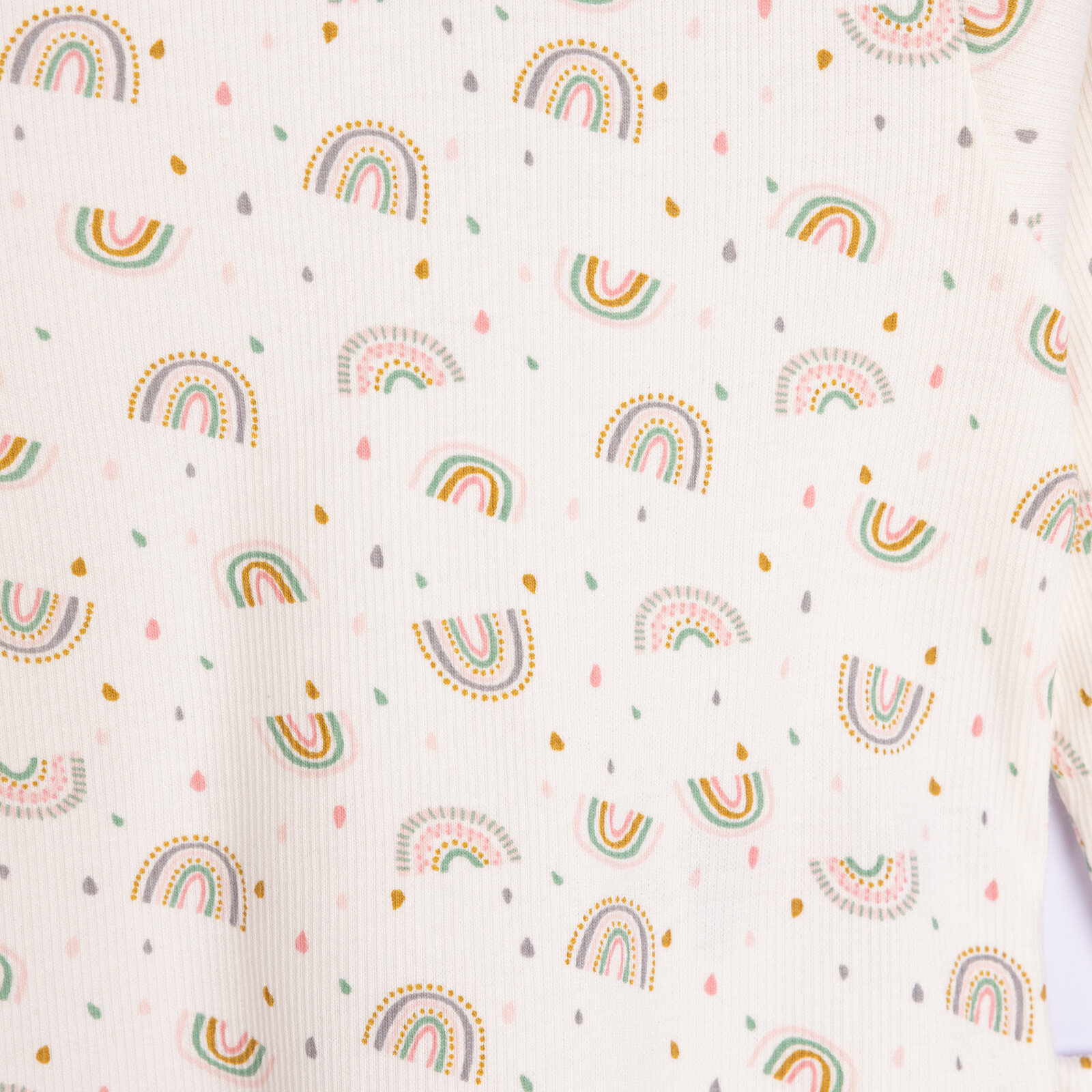 Kız Bebek Pijama Takım Kaşkorse Gökkuşağı Bisiklet Yaka Uzun Kol Ekru Kız Bebek Pijama Takım Kaşkorse Gökkuşağı Bisiklet Yaka Uzun Kol Ekru