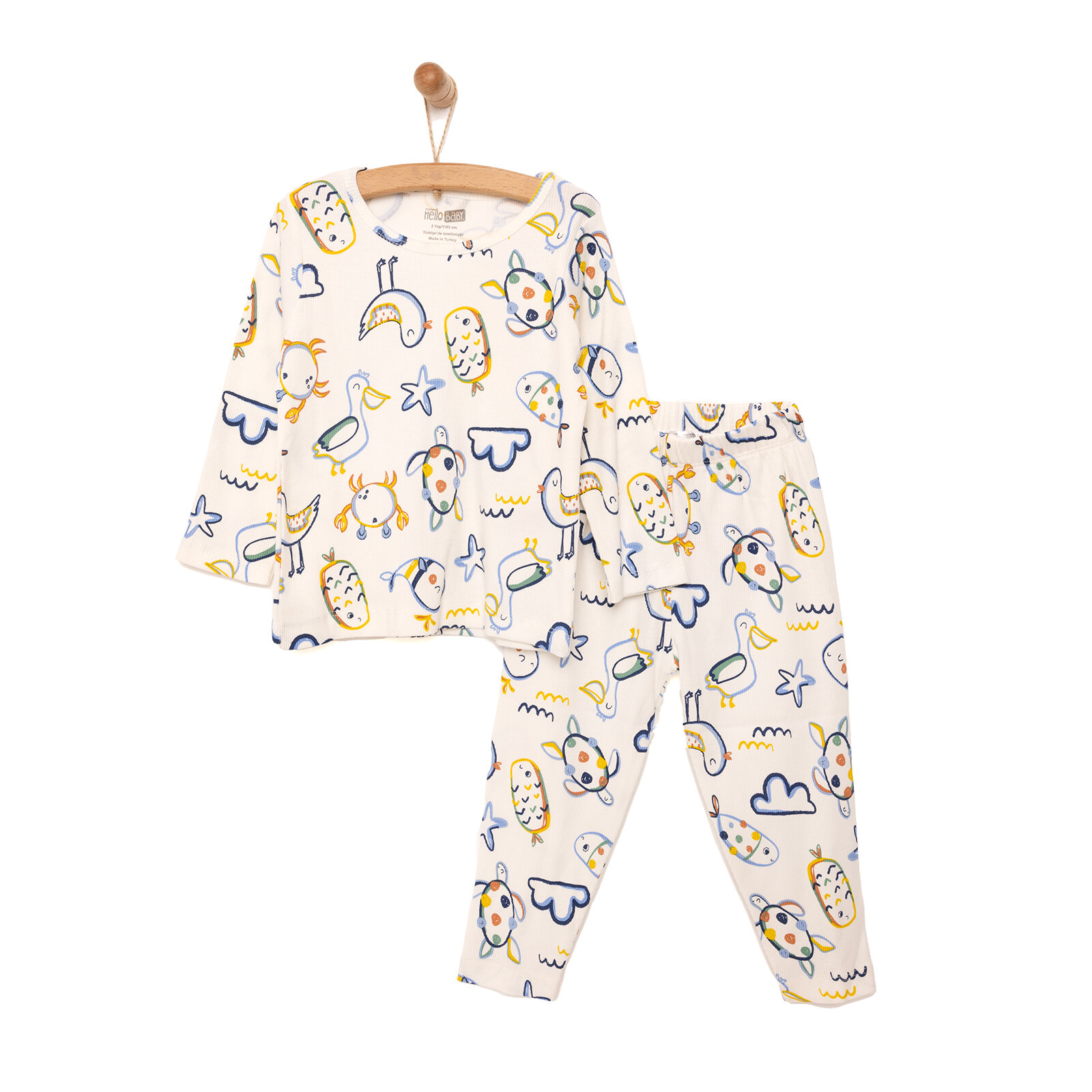 Kaşkorse Hayvan Desenli Uzun Kol Pijama Takımı Kaşkorse Hayvan Desenli Uzun Kol Pijama Takımı