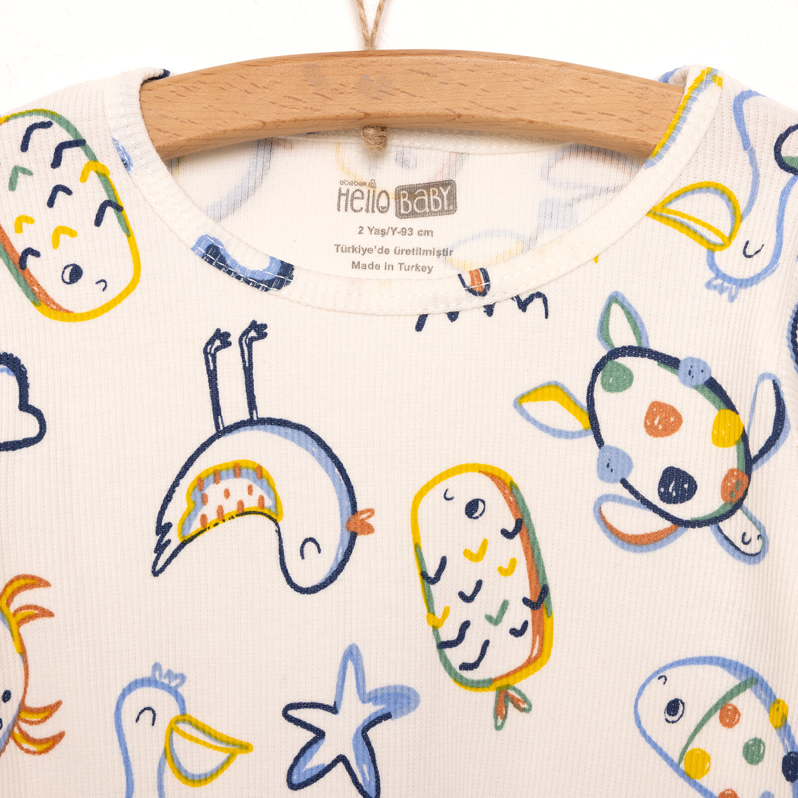 Kaşkorse Hayvan Desenli Uzun Kol Pijama Takımı Kaşkorse Hayvan Desenli Uzun Kol Pijama Takımı