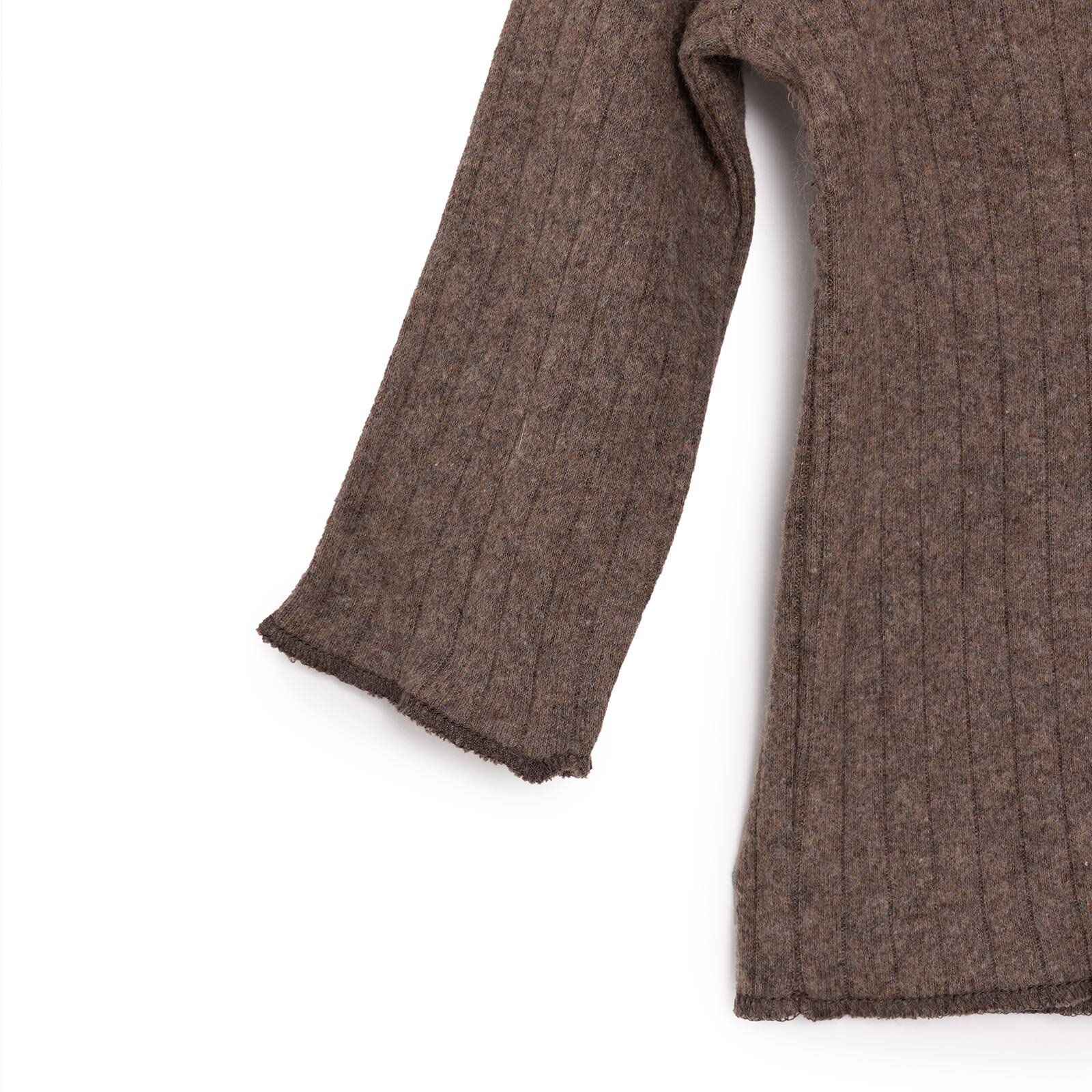 KIZ Bebek Pijama Takım Kaşkorse Bisiklet Yaka Uzun Kol Kahverengi