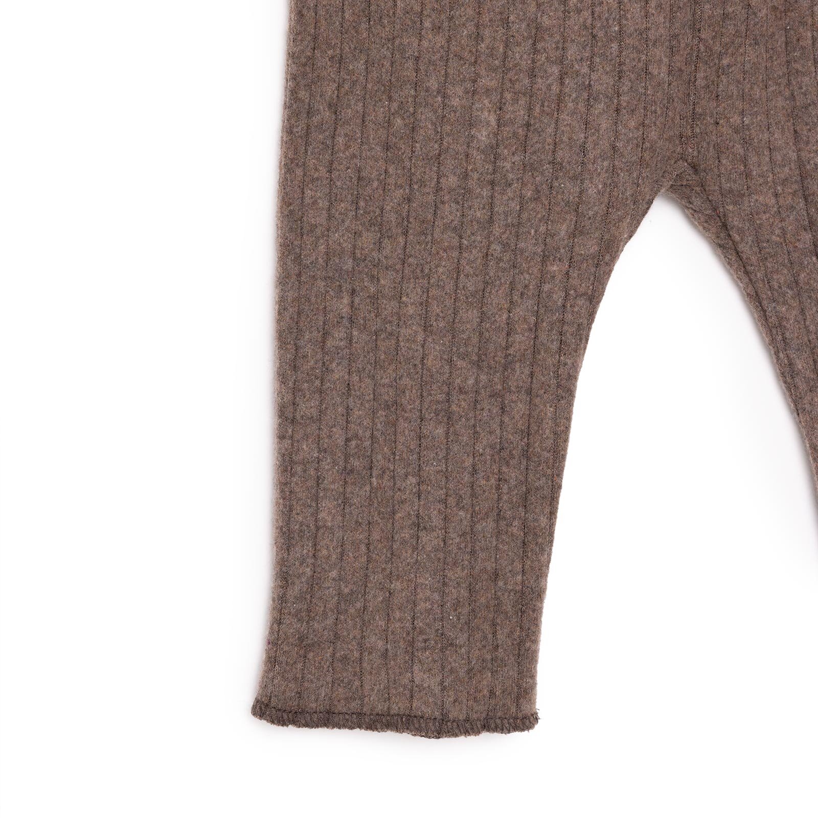 KIZ Bebek Pijama Takım Kaşkorse Bisiklet Yaka Uzun Kol Kahverengi