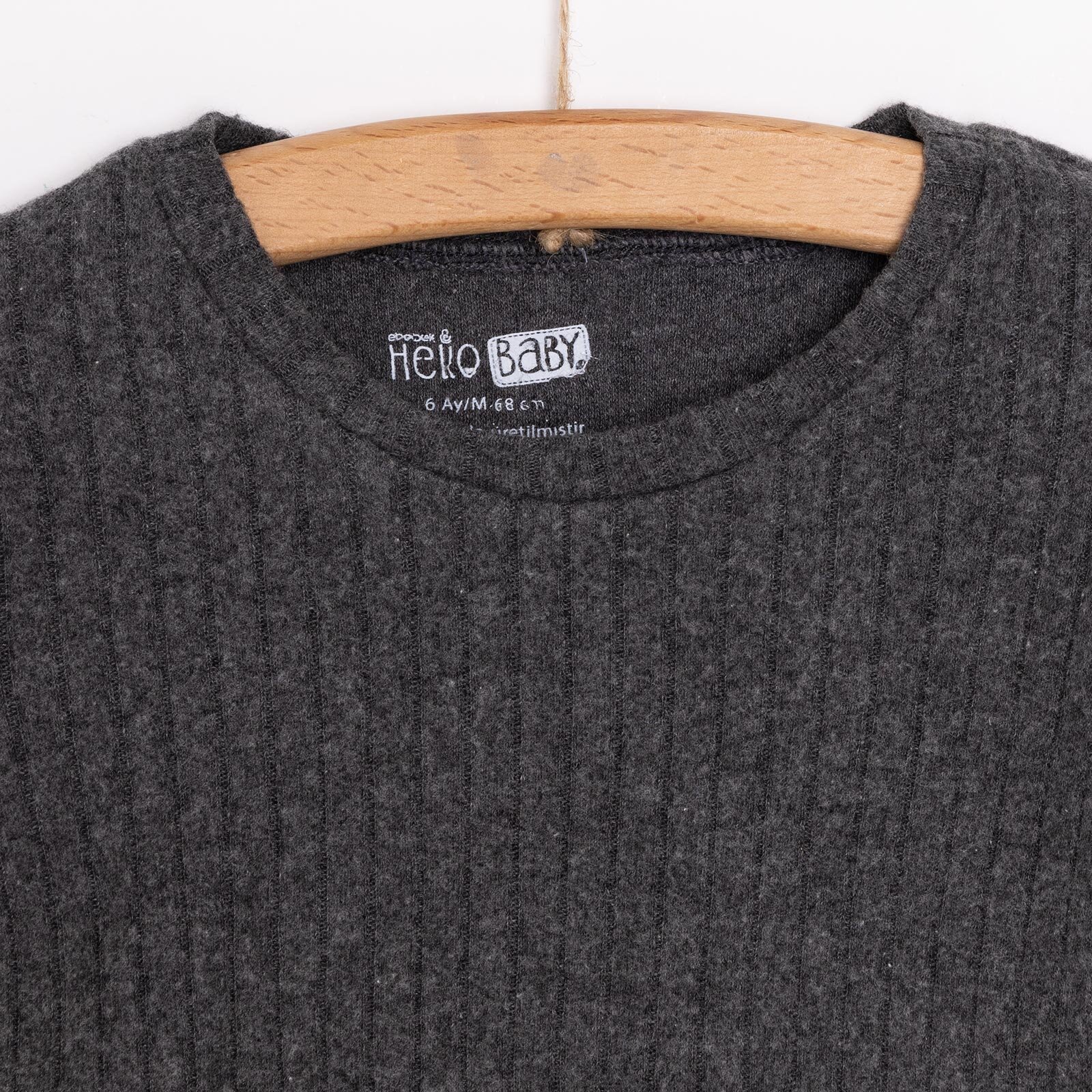 Kız Bebek Pijama Takım Kaşkorse Bisiklet Yaka Uzun Kol Koyu Gri Kız Bebek Pijama Takım Kaşkorse Bisiklet Yaka Uzun Kol Koyu Gri