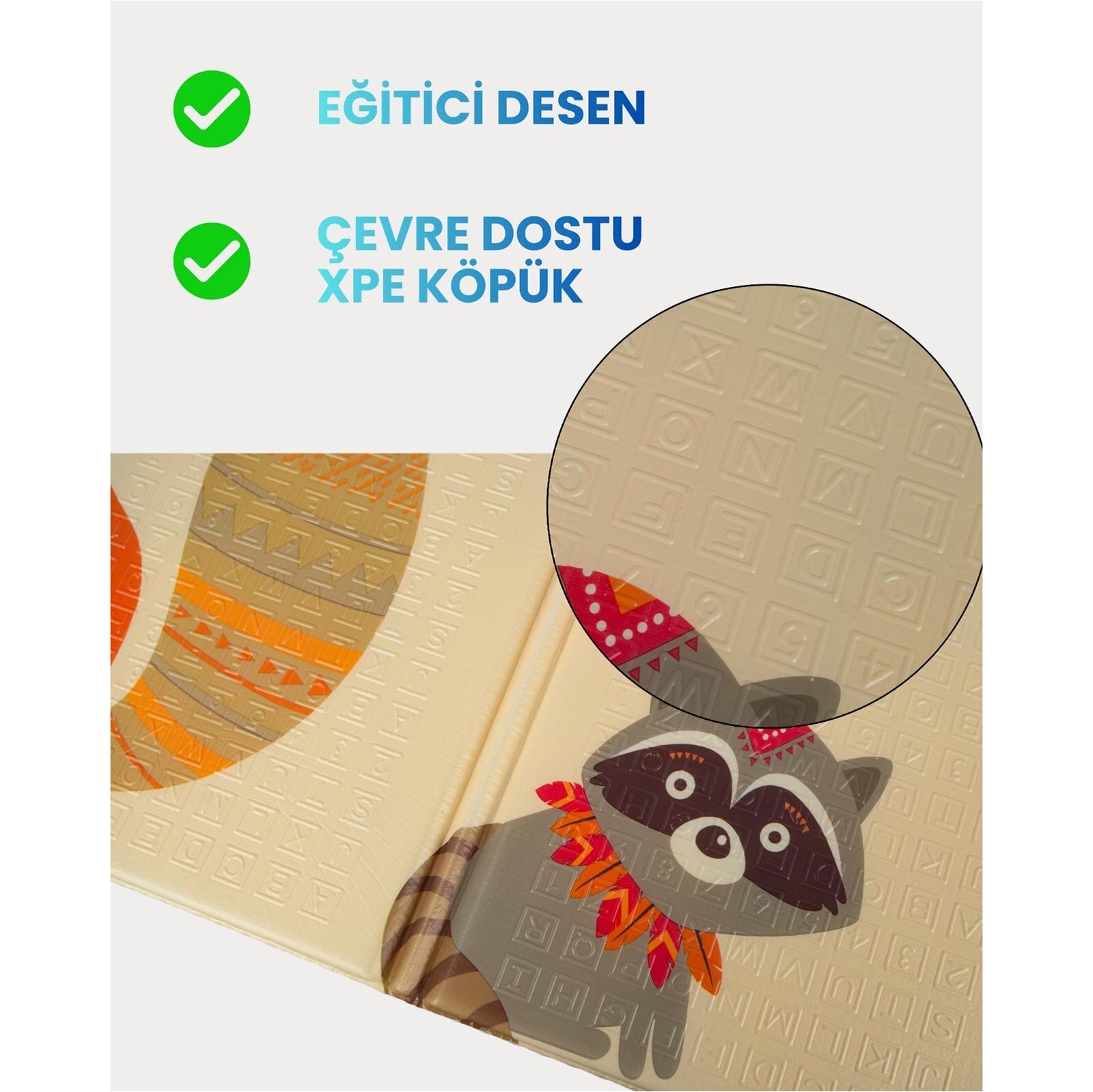 Katlanabilir Çift Taraflı Premium Oyun Matı - Halısı 150x200cm