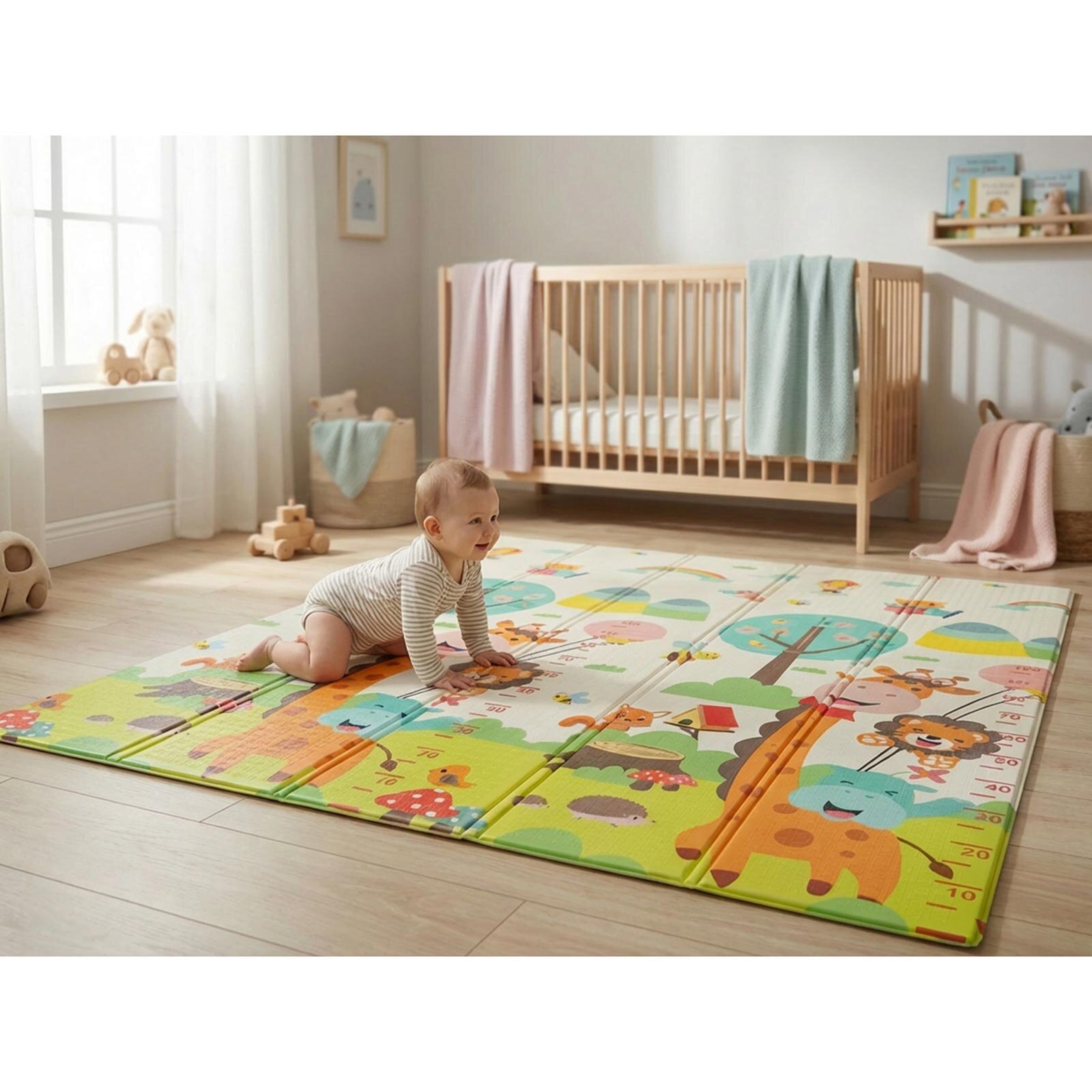 Katlanabilir Oyun Matı Arabalar Ve Hayvanlar 150x200x1 Cm