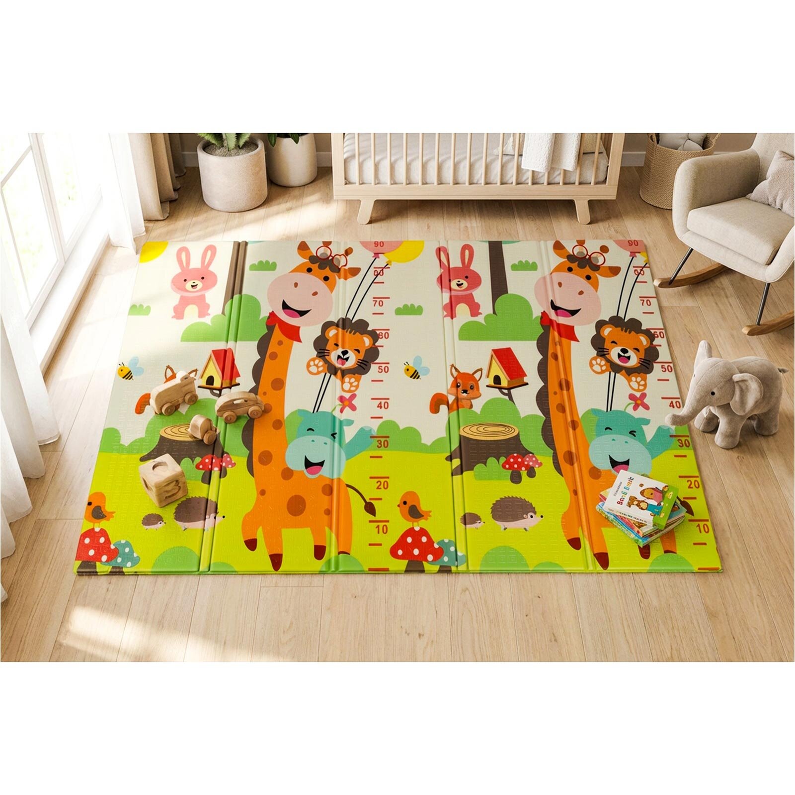 Katlanabilir Oyun Matı Arabalar Ve Hayvanlar 150x200x1 Cm