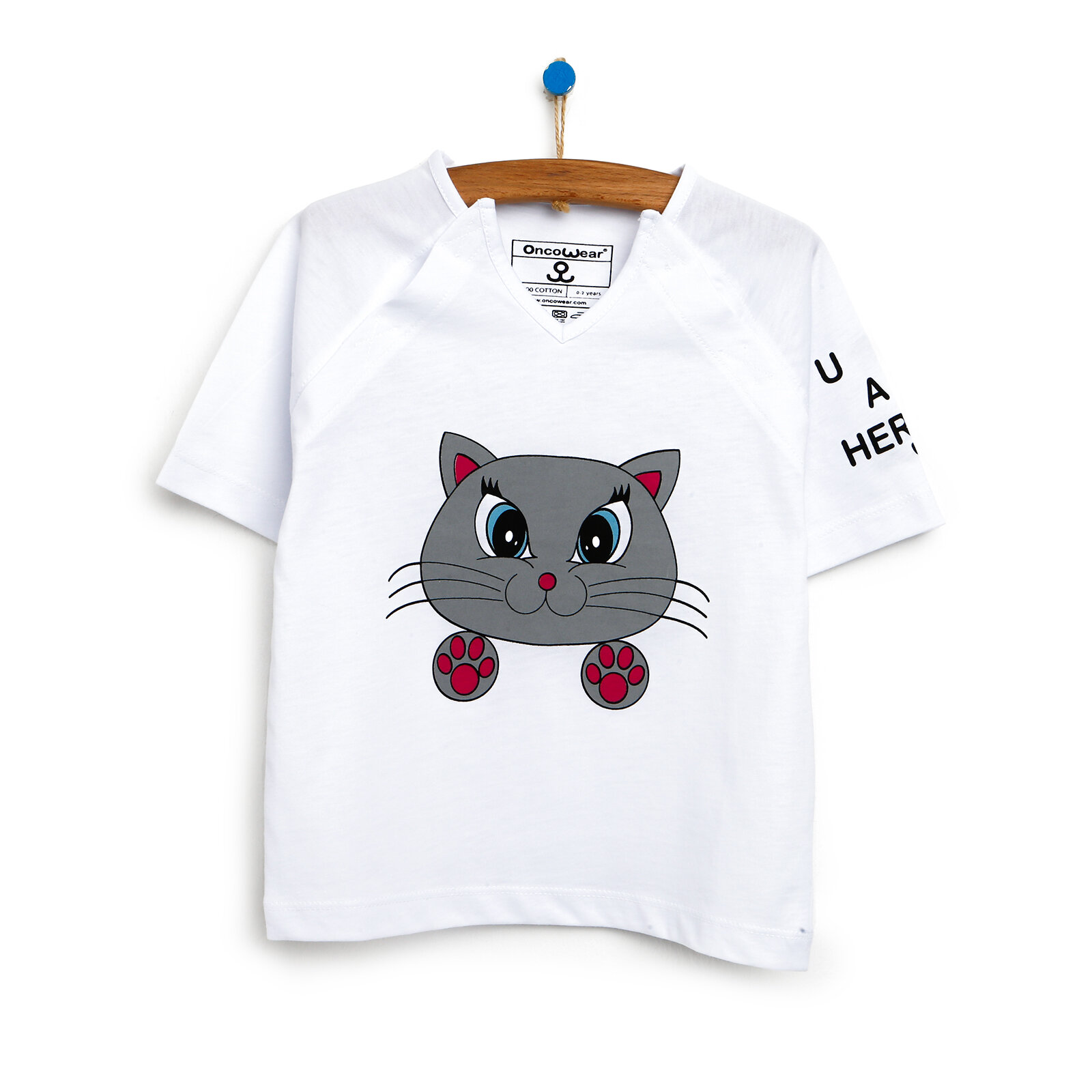 Kemoterapi ve Bakım Giyimi T-shirt Kedi