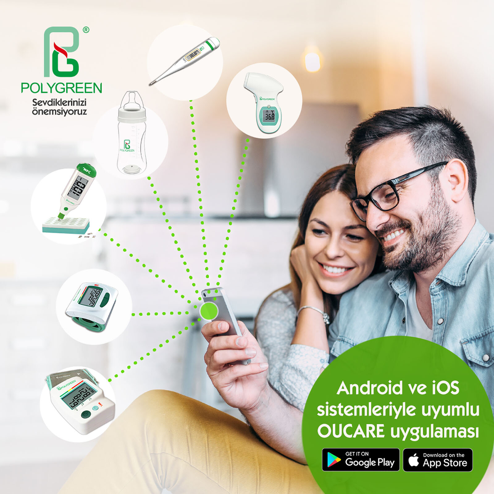 KI 8180N Polygreen Akıllı Temassız & Kulaktan Ateş Ölçer