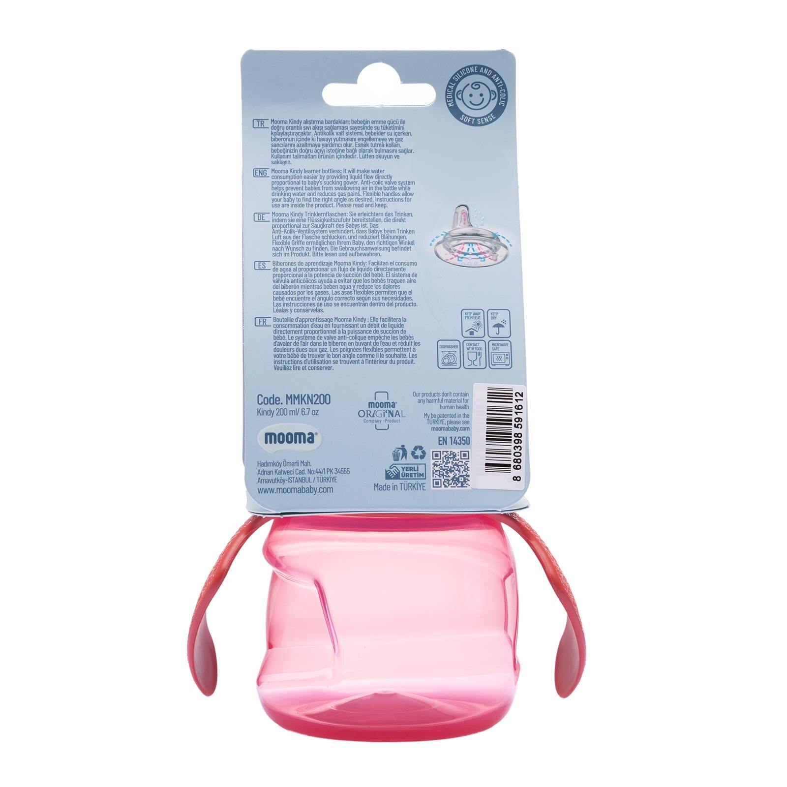 Kindy Alıştırma Bardağı 200 Ml 6+ Ay Kırmızı Kindy Alıştırma Bardağı 200 Ml 6+ Ay Kırmızı