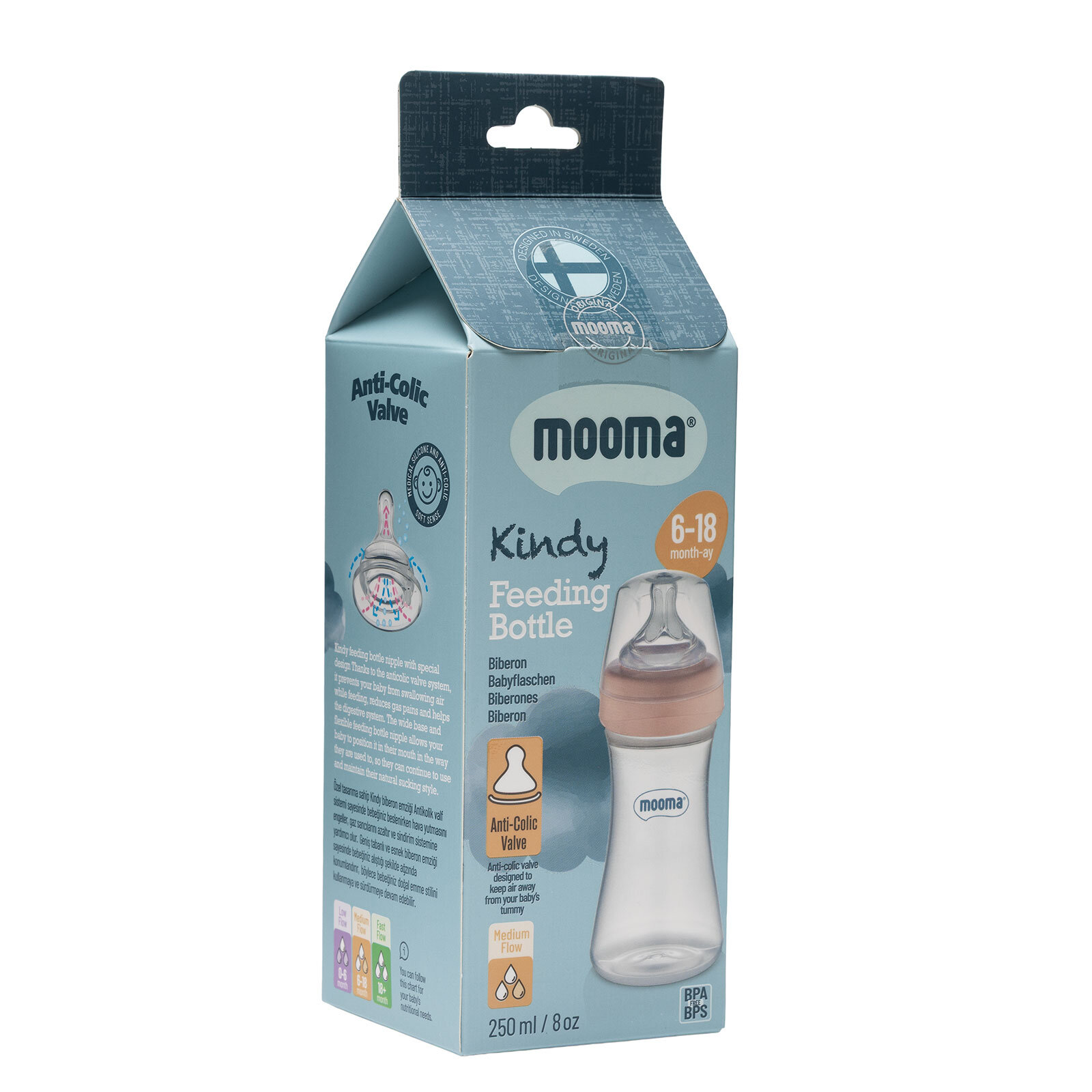 Kindy Biberon 150 ml 0-6 Ay Yavaş Akış Gül Kurusu