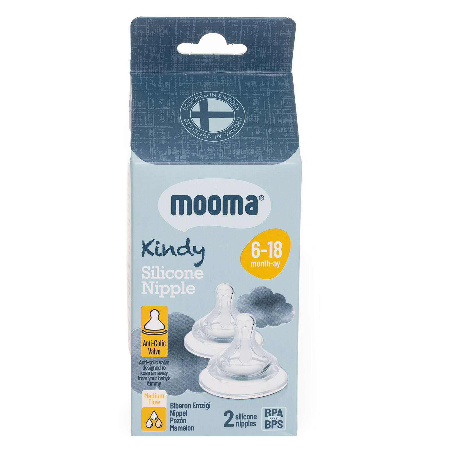 Kindy Biberon Ucu 2li 6-18 Ay Orta Akış