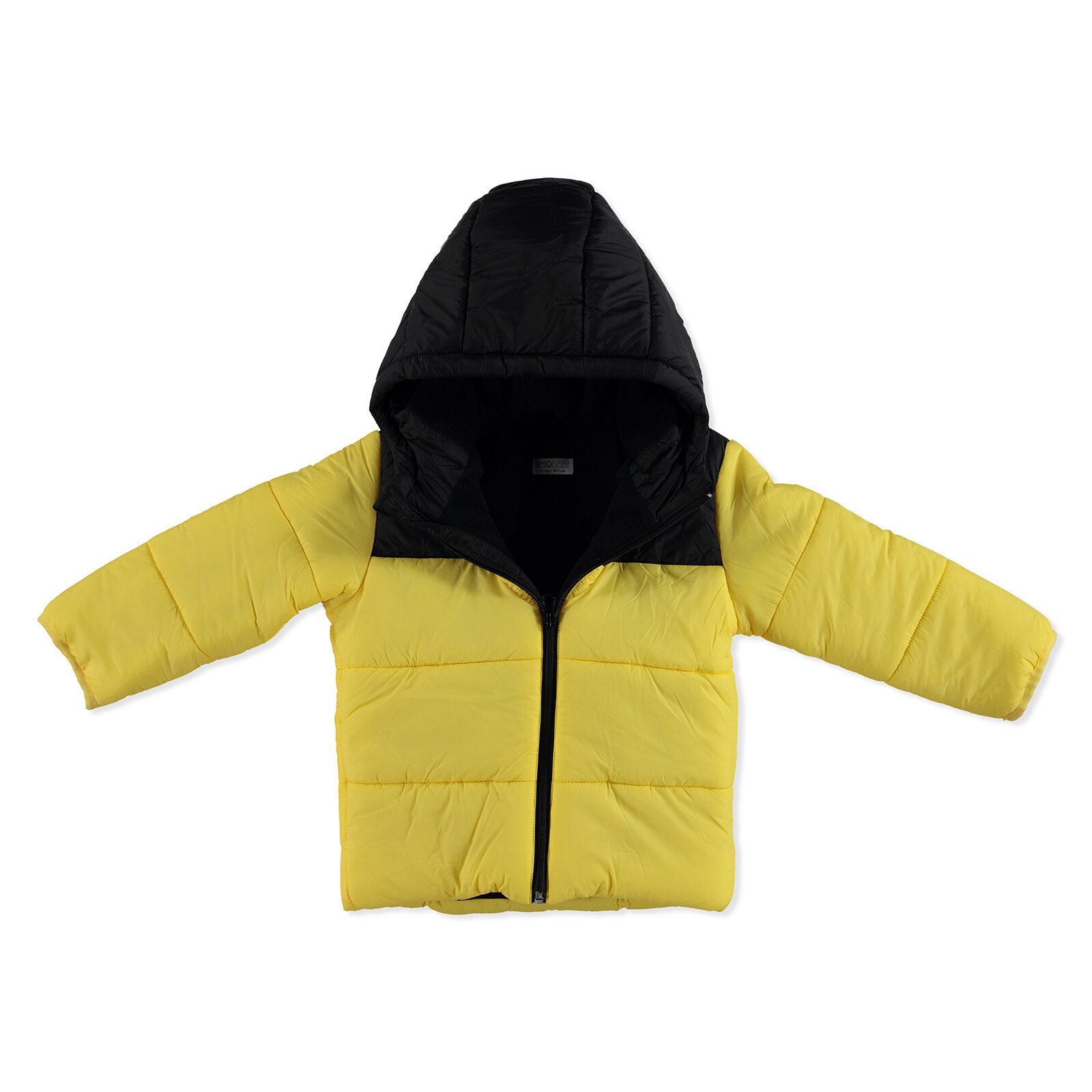 Kış Erkek Bebek Basic İki Renkli Kapüşonlu Mont