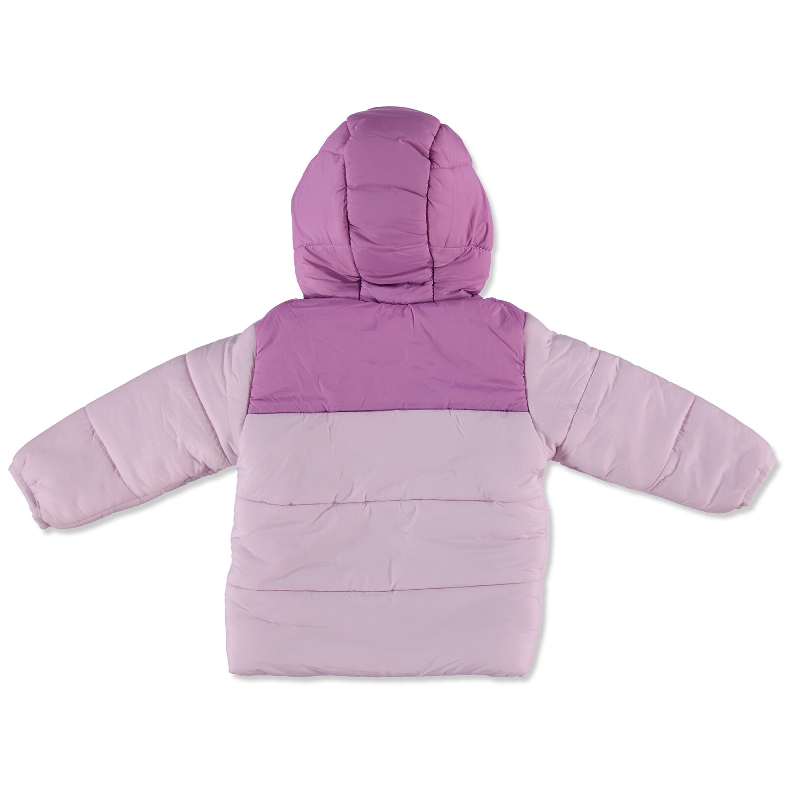 Kış Kız Bebek Basic İki Renkli Kapüşonlu Mont