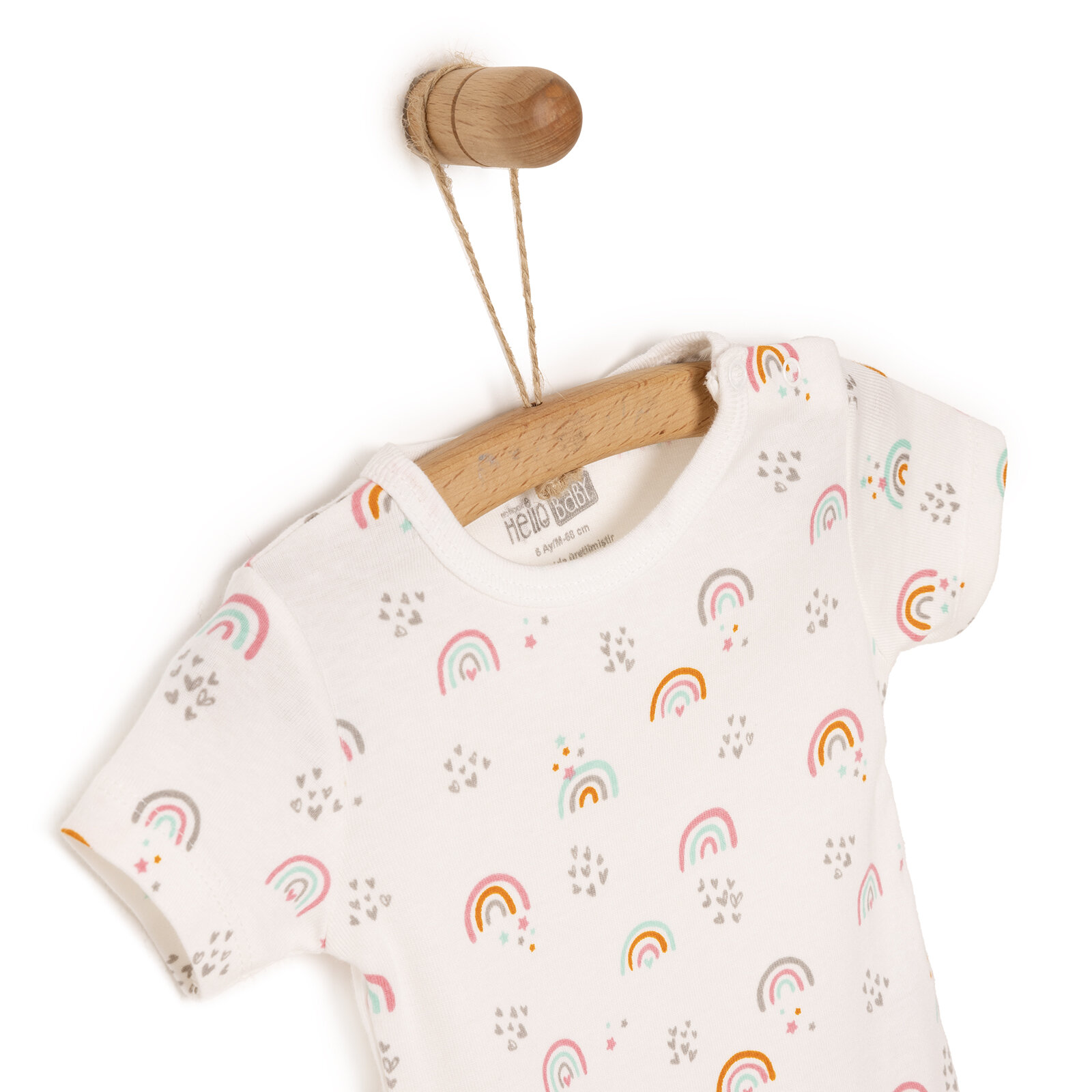 Kız Bebek Body Ribana Çıtçıtlı Zıbın Bisiklet Yaka Kısa Kol