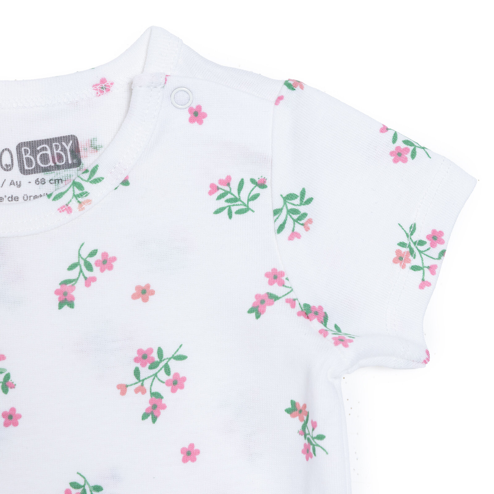 Kız Bebek Kısa Kol Body Bisiklet Yaka Kısa Kol