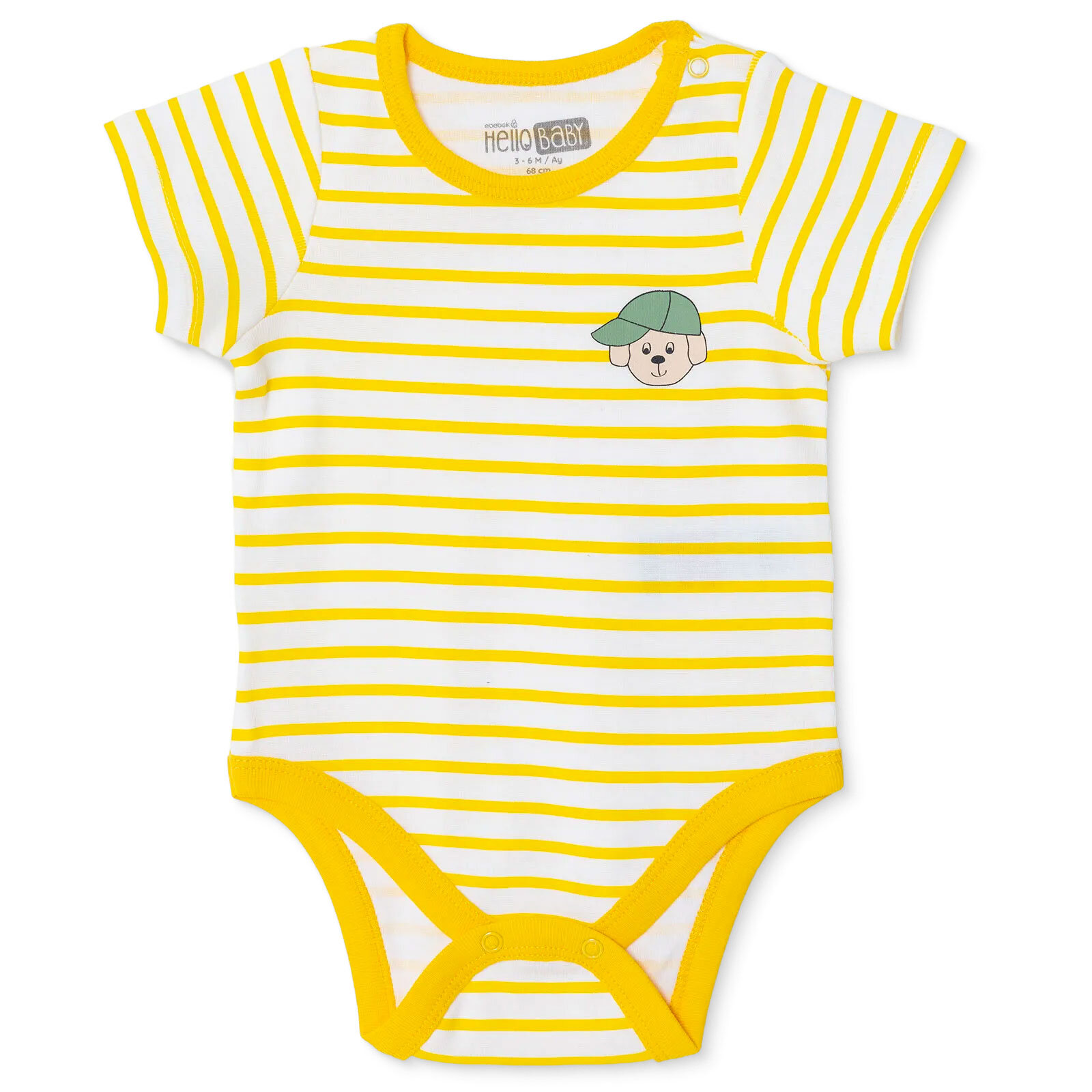 Erkek Bebek Kısa Kol Body Çıtçıtlı Yaka Kısa Kol