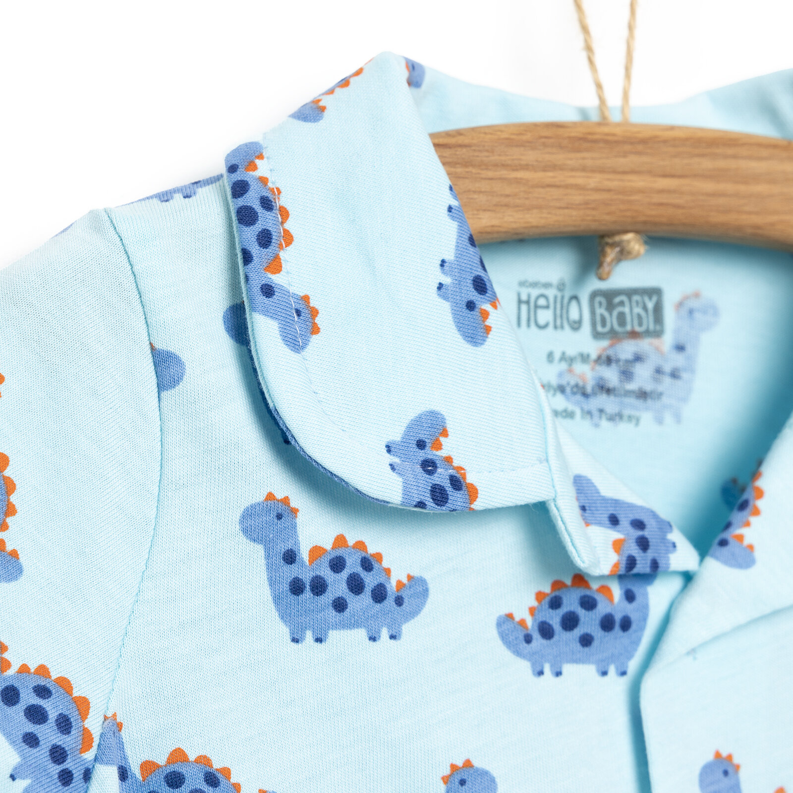 Kısa Kol Gömlek Yaka Pijama Takımı Erkek Bebek