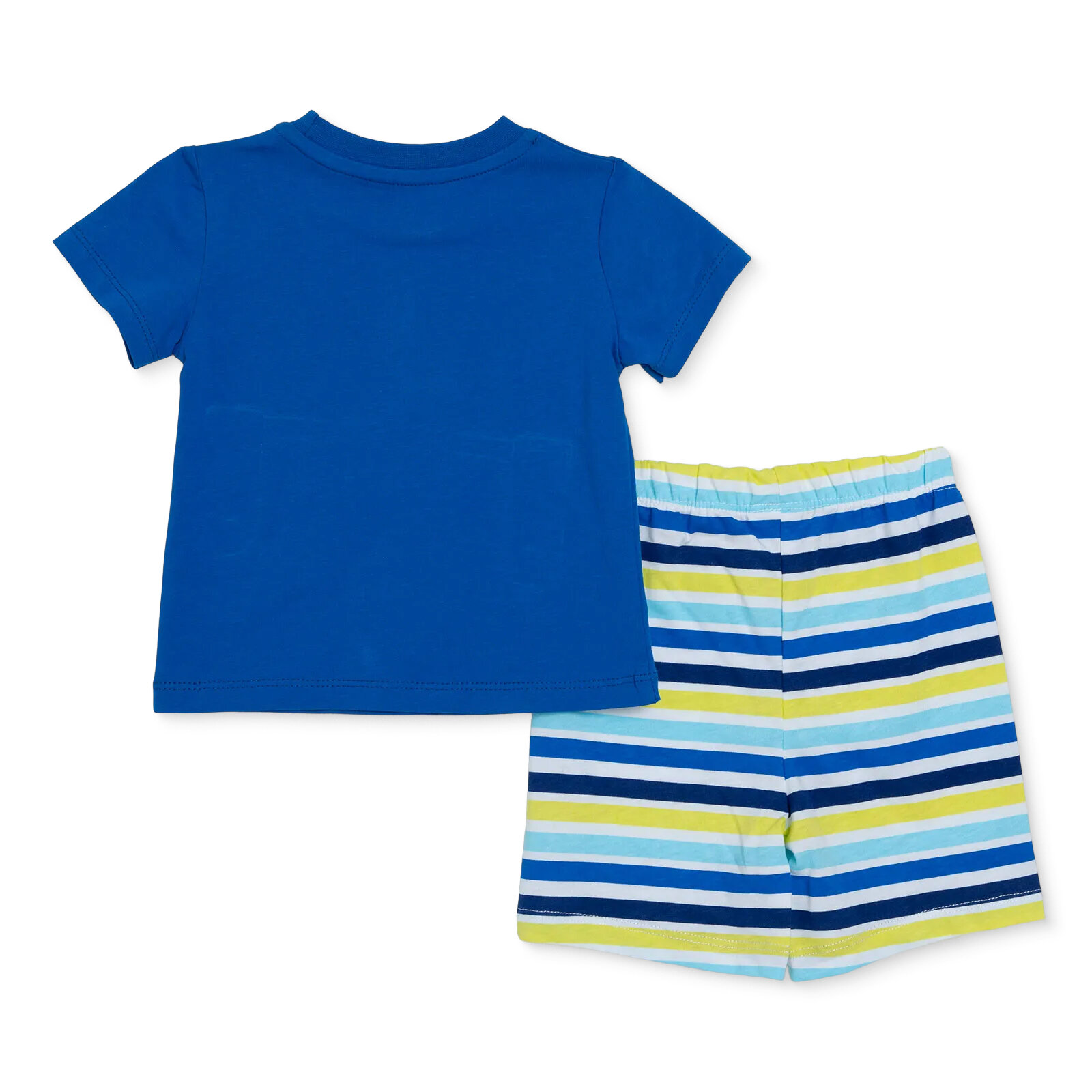 Erkek Bebek Kısa Kol Pijama Takımıa Bisiklet Yaka Kısa Kol Reçme Paça