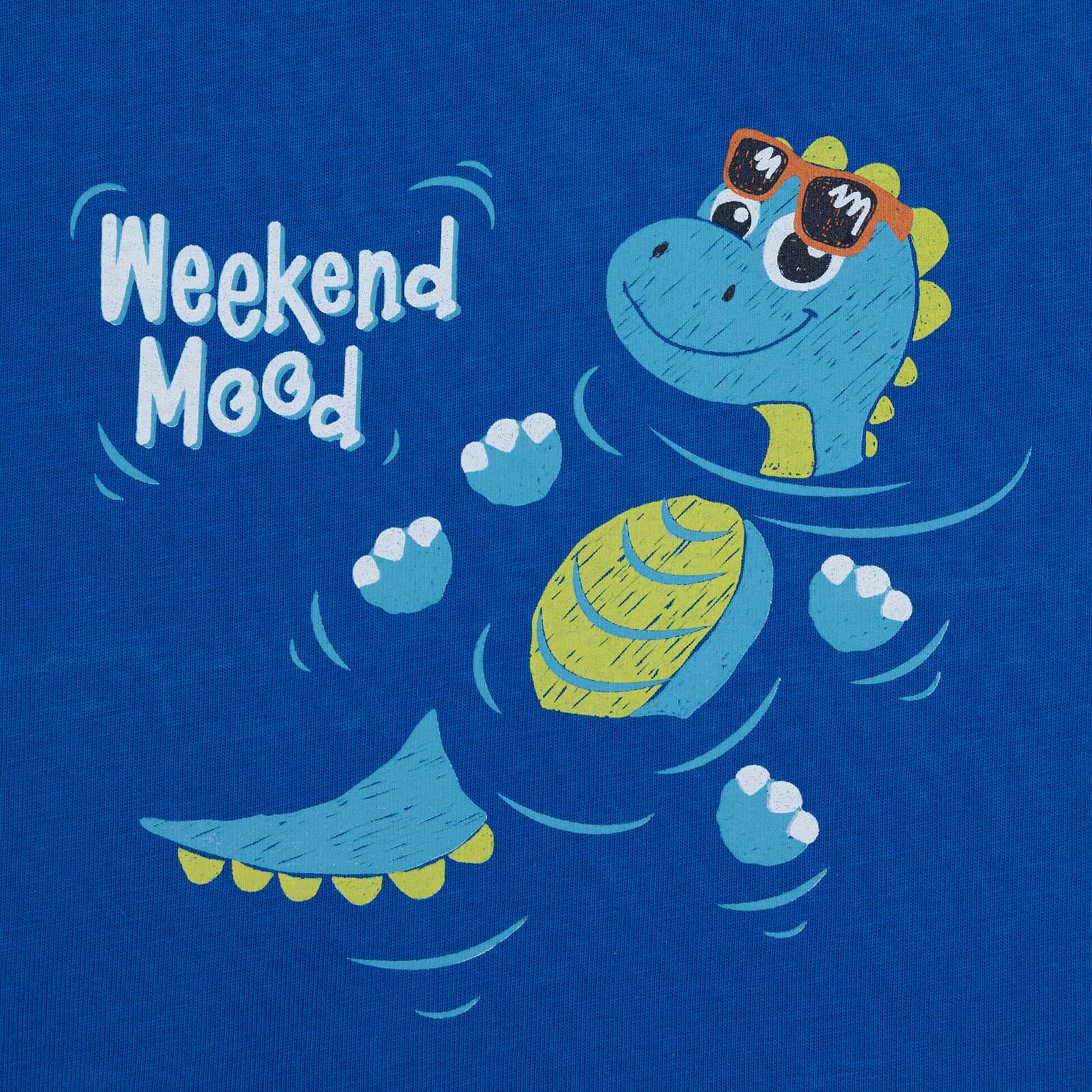 Erkek Bebek Kısa Kol Pijama Takımıa Bisiklet Yaka Kısa Kol Reçme Paça