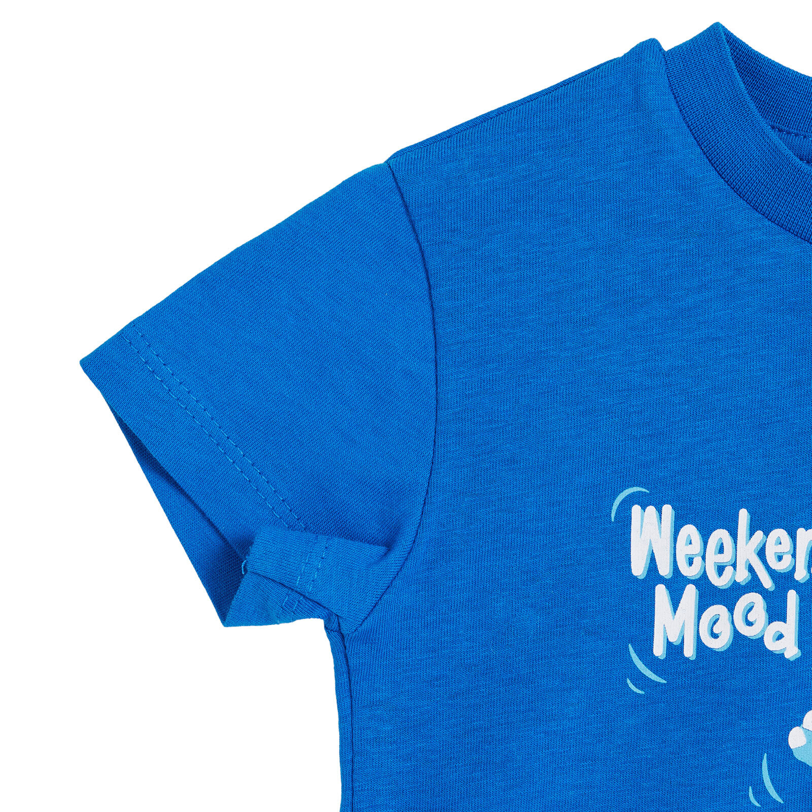 Erkek Bebek Kısa Kol Pijama Takımıa Bisiklet Yaka Kısa Kol Reçme Paça