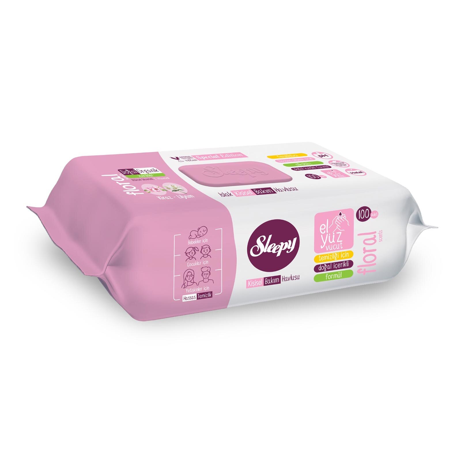 Kişisel Bakım Islak Havlu Floral 100 Adet