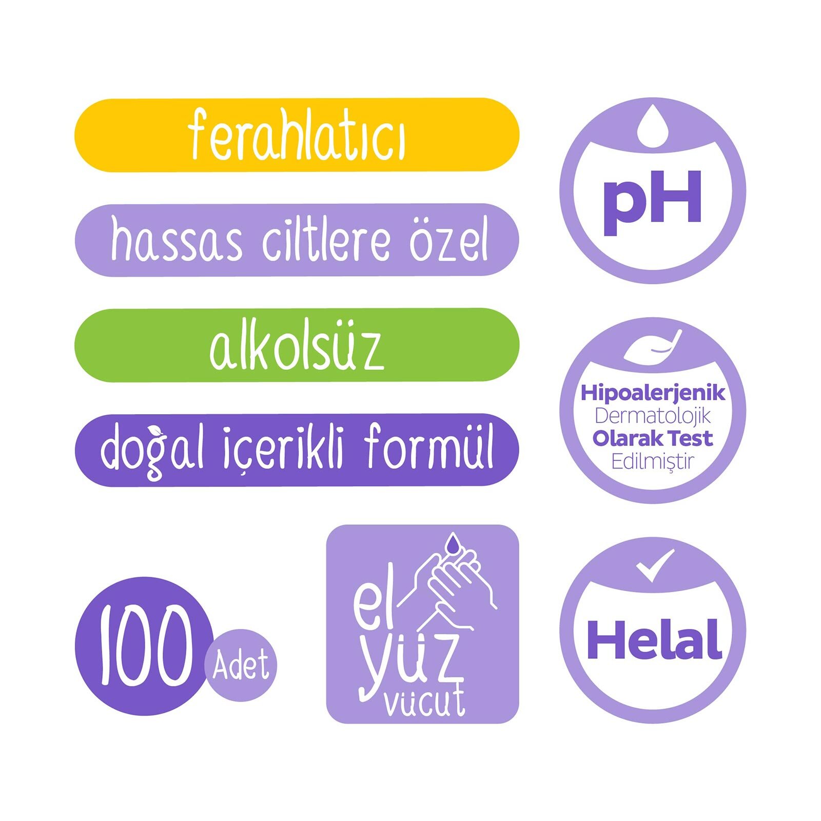 Kişisel Bakım Islak Havlu Herbal 100 Adet