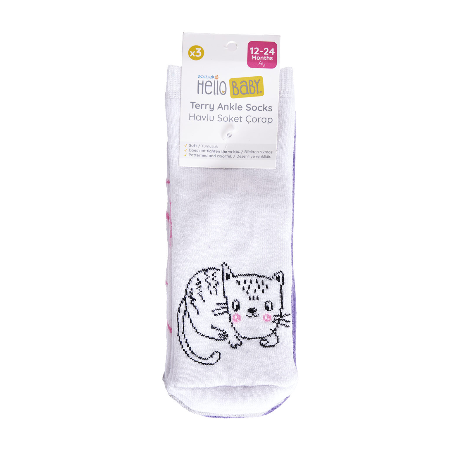 Kız 3lü Havlu Çorap Kız Bebek