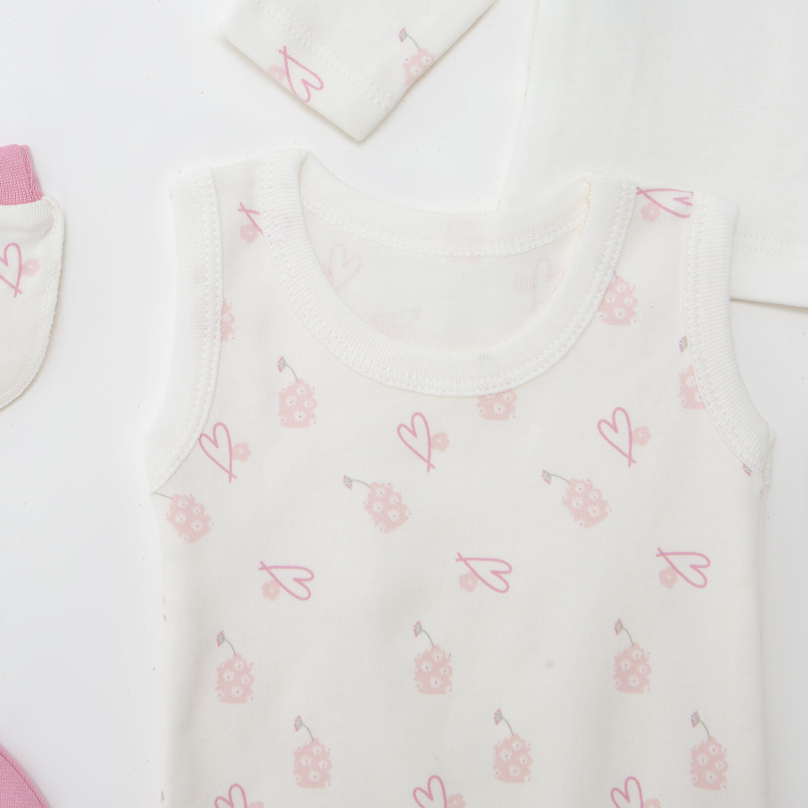 Kız Bebek 10'lu Hastane Çıkışı İnterlok V Yaka Uzun Kol Patikli Kız Bebek 10'lu Hastane Çıkışı İnterlok V Yaka Uzun Kol Patikli