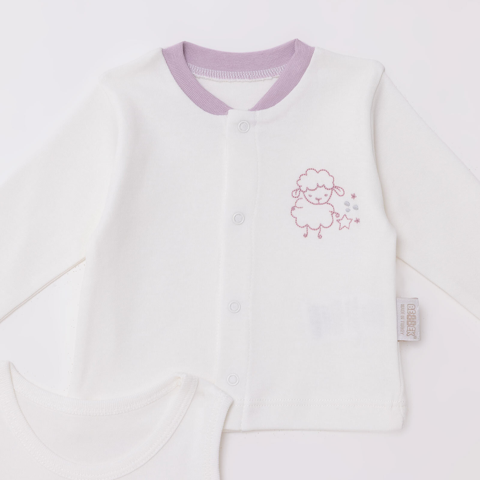 Kız Bebek 10'lu Hastane Çıkışı İnterlok V Yaka Uzun Kol Patikli Kız Bebek 10'lu Hastane Çıkışı İnterlok V Yaka Uzun Kol Patikli