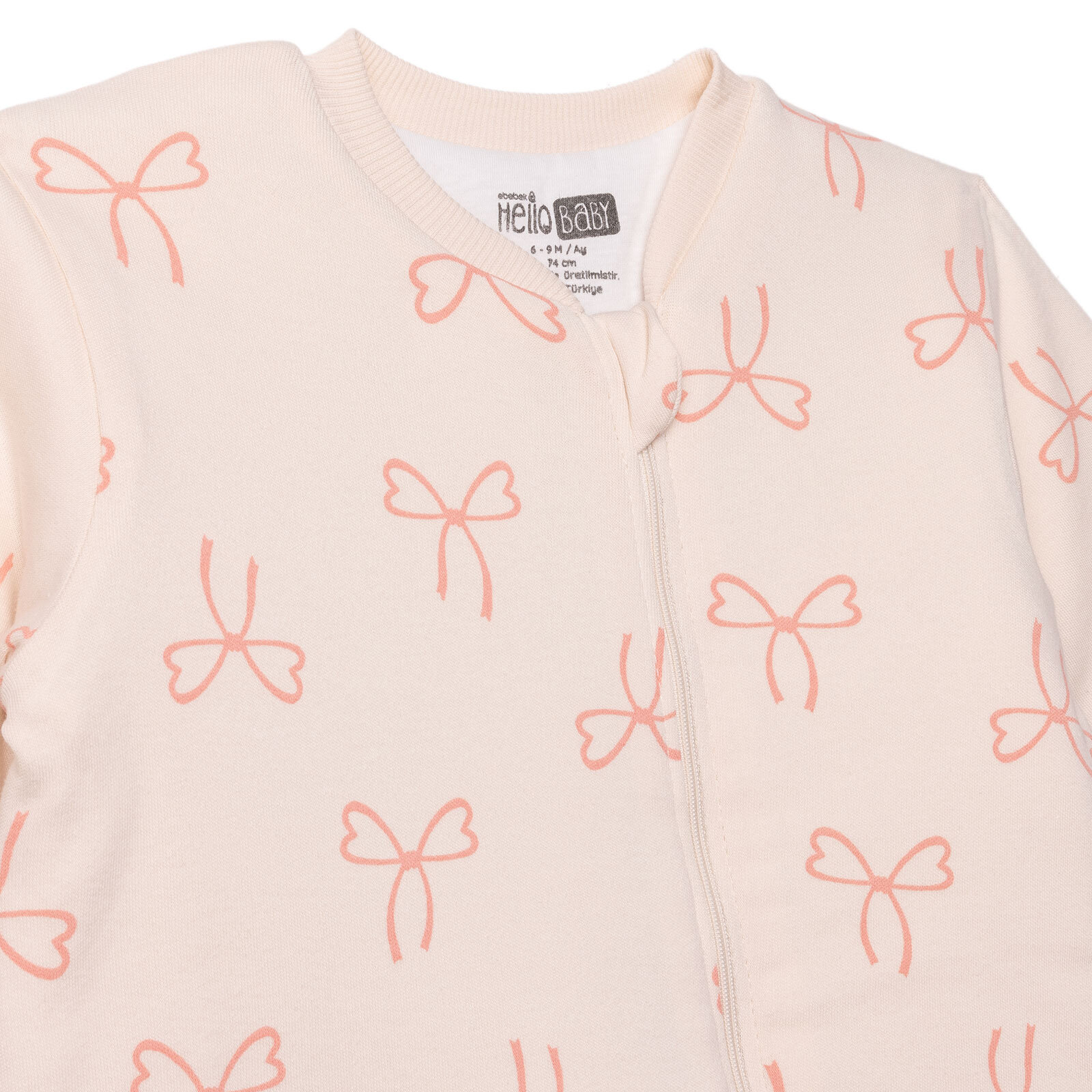 Kız Bebek 2.5 Tog Uyku Tulumu İnterlok Bisiklet Yaka Uzun Kol Ribanalı Paça