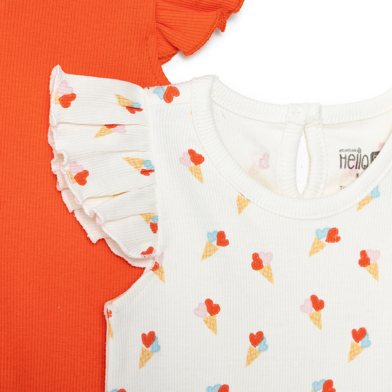 Kız Bebek 2li Atlet Body Bisiklet Yaka Atlet Kol