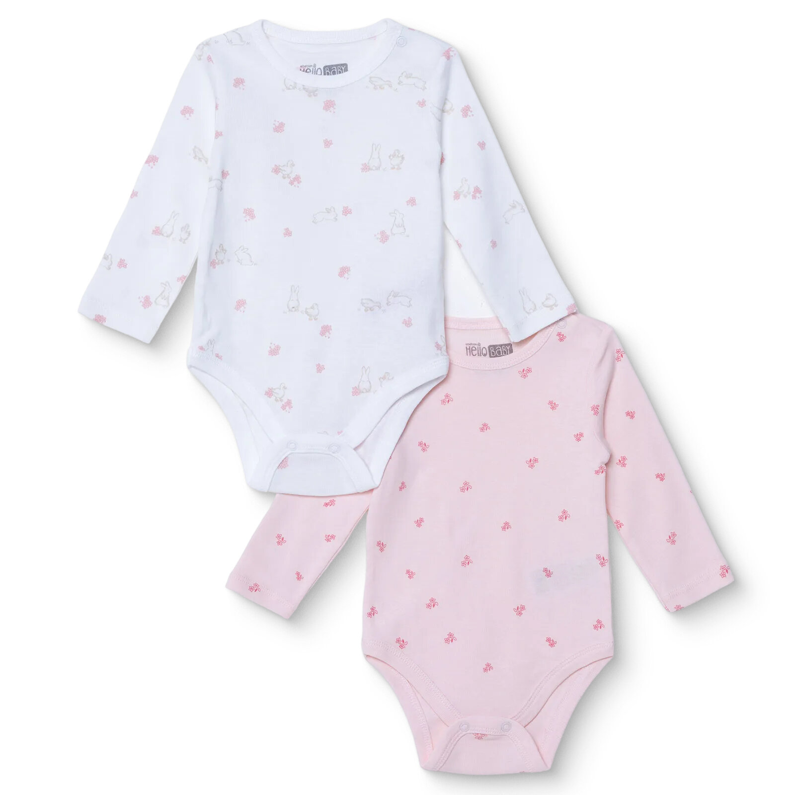 Kız Bebek 2li Uzun Kol Body Çıtçıtlı Yaka Ribana Paça