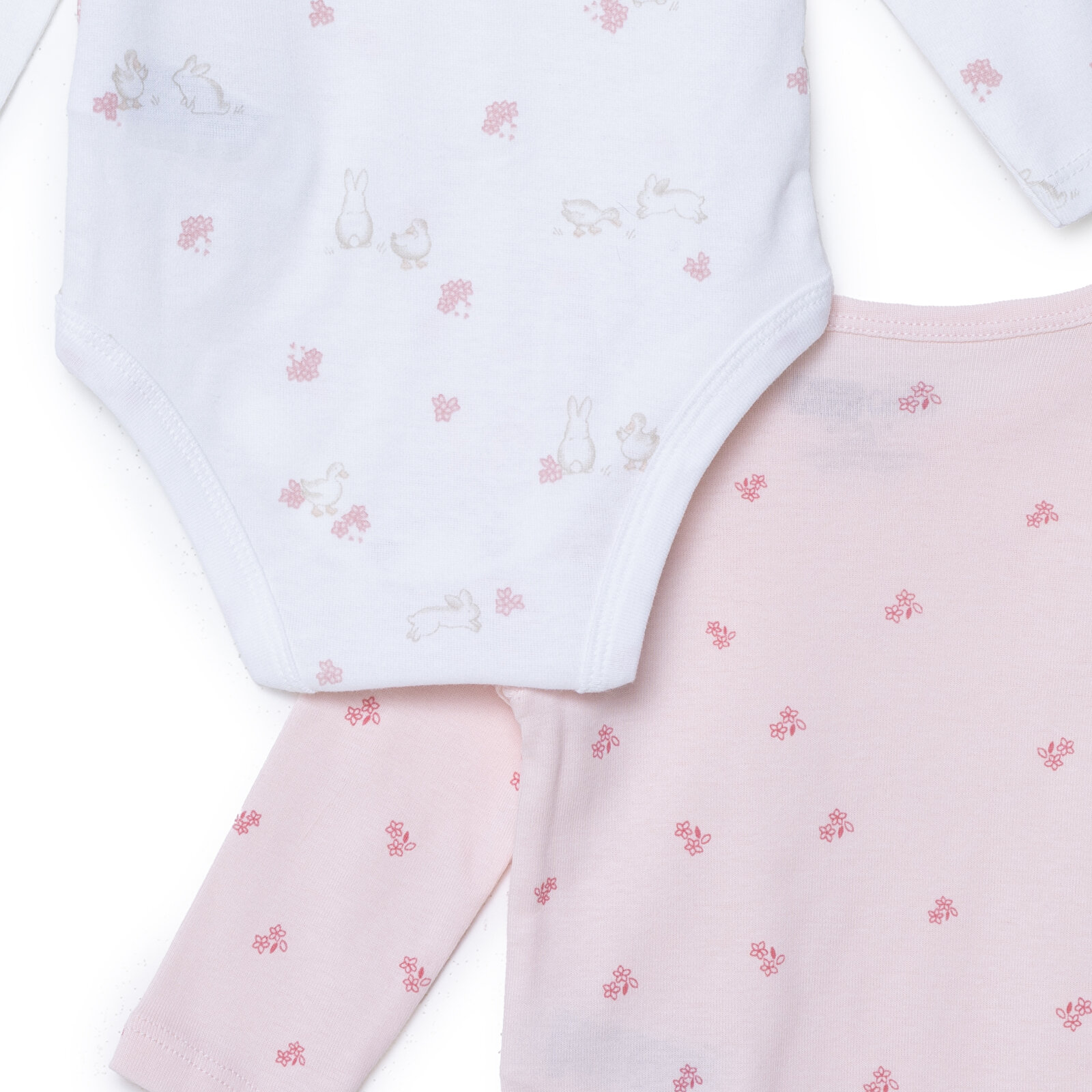 Kız Bebek 2li Uzun Kol Body Çıtçıtlı Yaka Ribana Paça