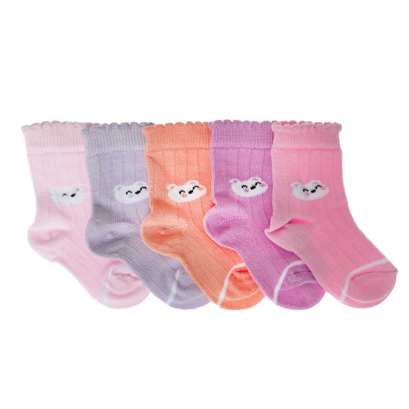 Kız Bebek 5'li Soket Çorap Renkli