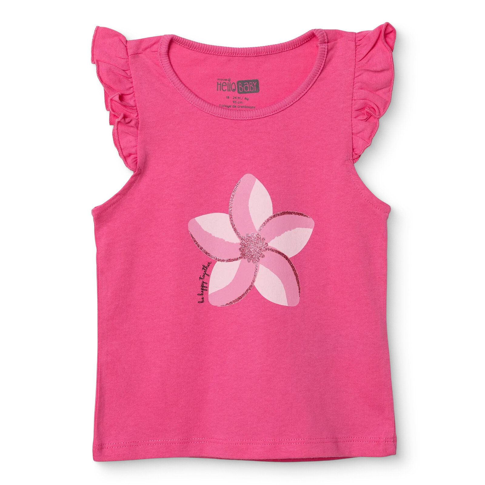 Kız Bebek Atlet Tshirt Süprem Bisiklet Yaka Atlet Kol