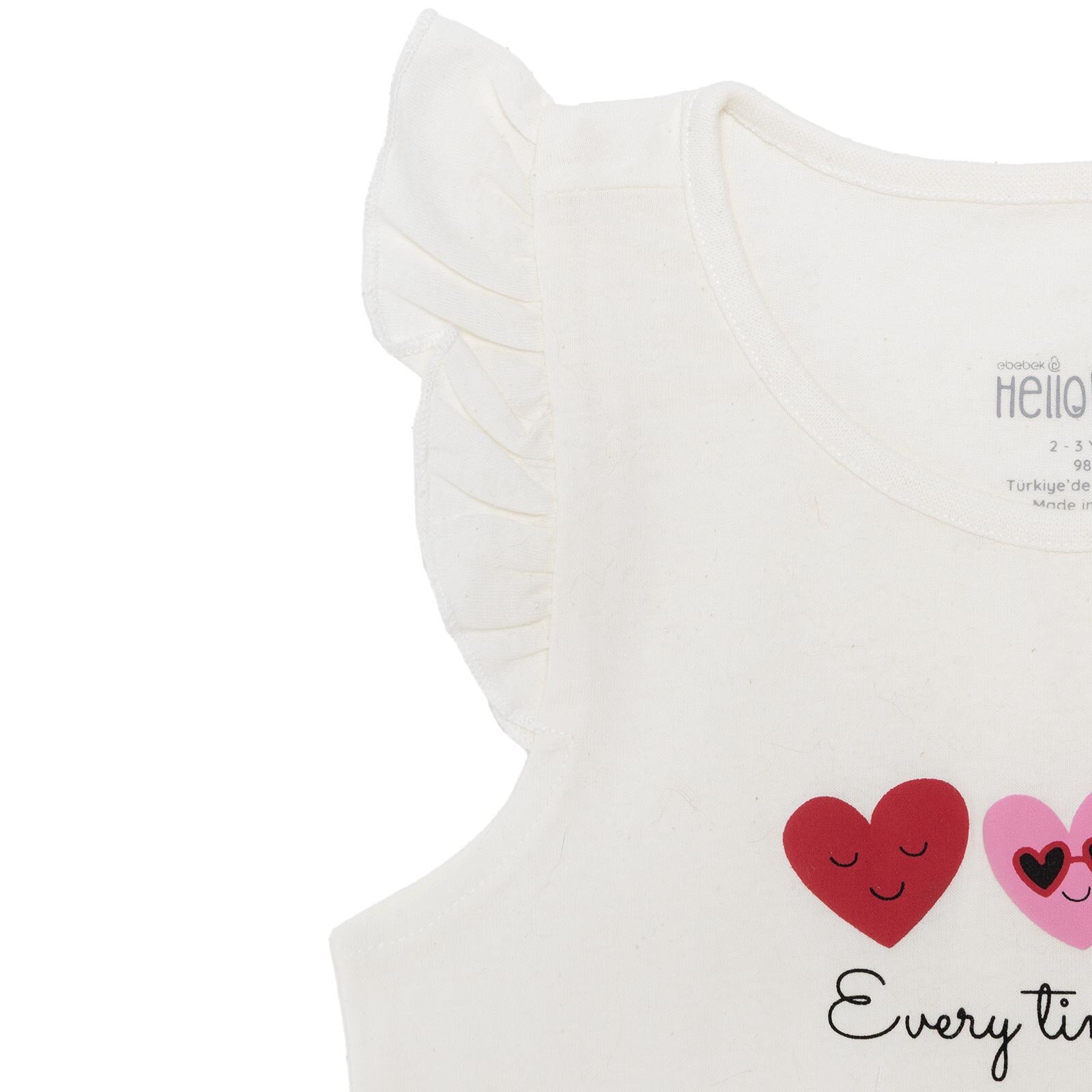 Kız Bebek Atlet Tshirt Süprem Bisiklet Yaka Atlet Kol