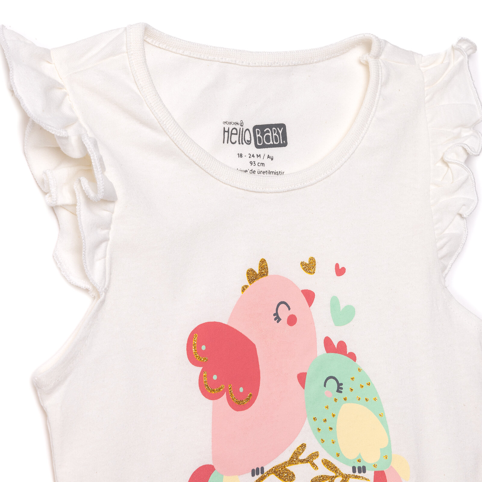 Kız Bebek Atlet Tshirt Süprem Bisiklet Yaka Atlet Kol