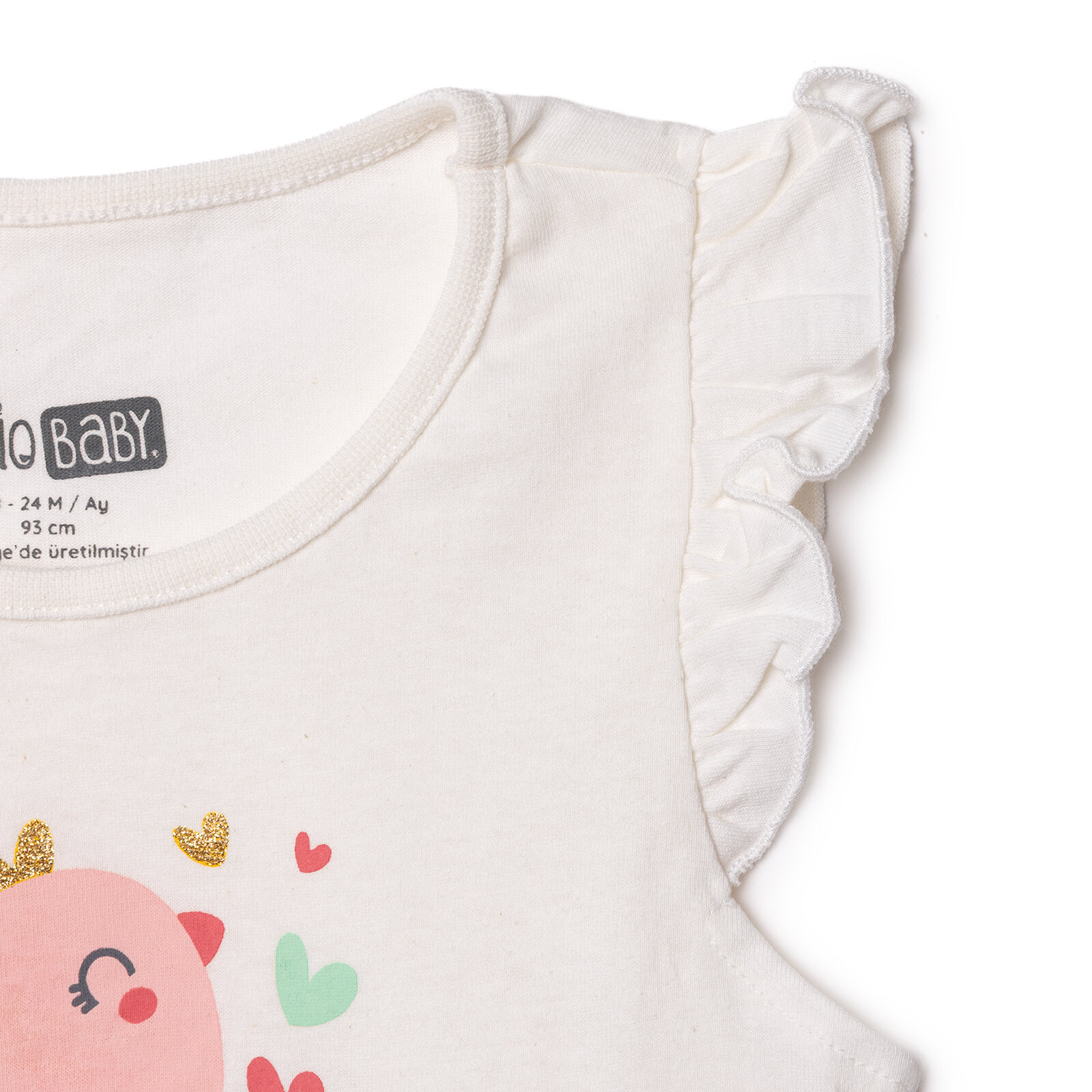 Kız Bebek Atlet Tshirt Süprem Bisiklet Yaka Atlet Kol