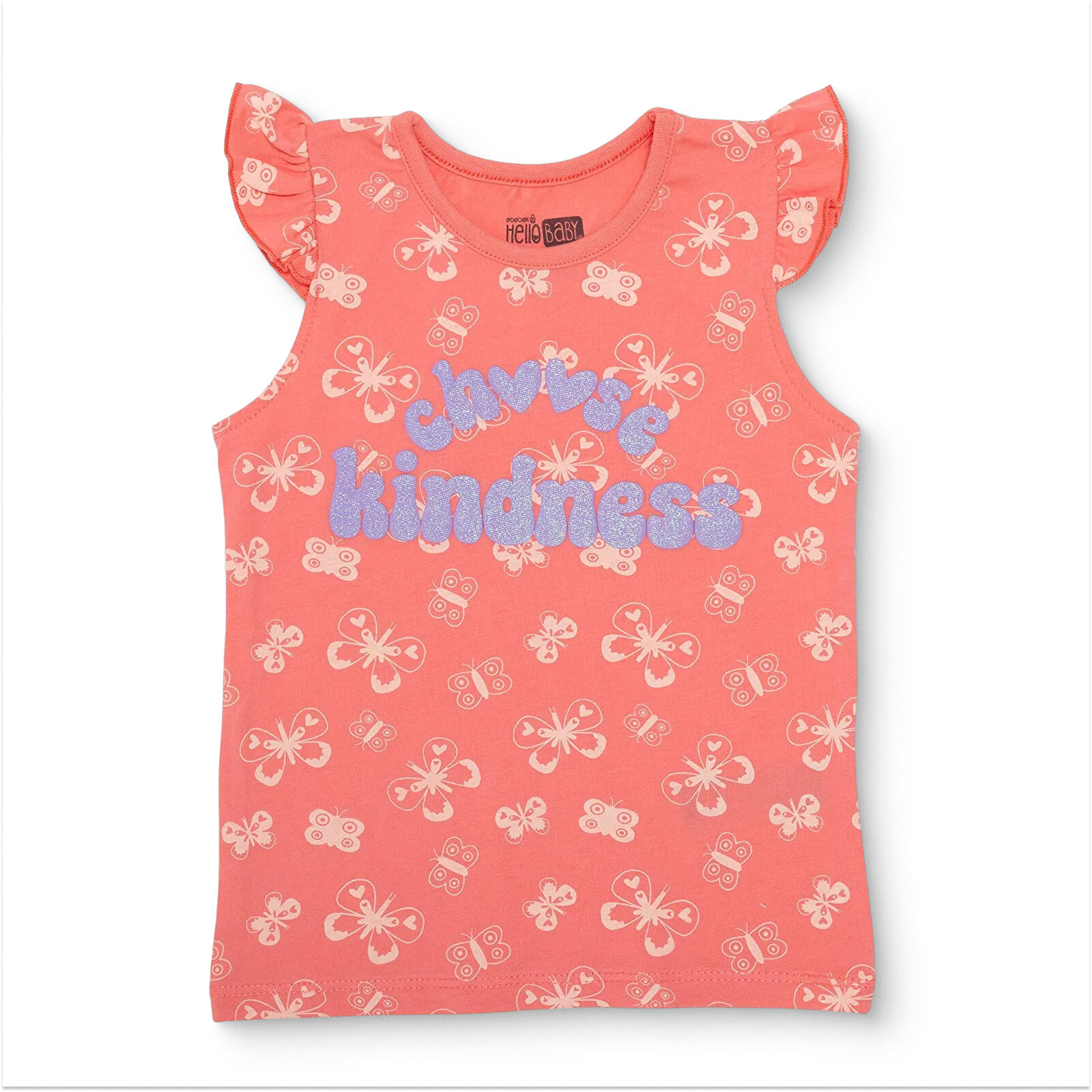 Kız Bebek Atlet Tshirt Süprem Bisiklet Yaka Atlet Kol