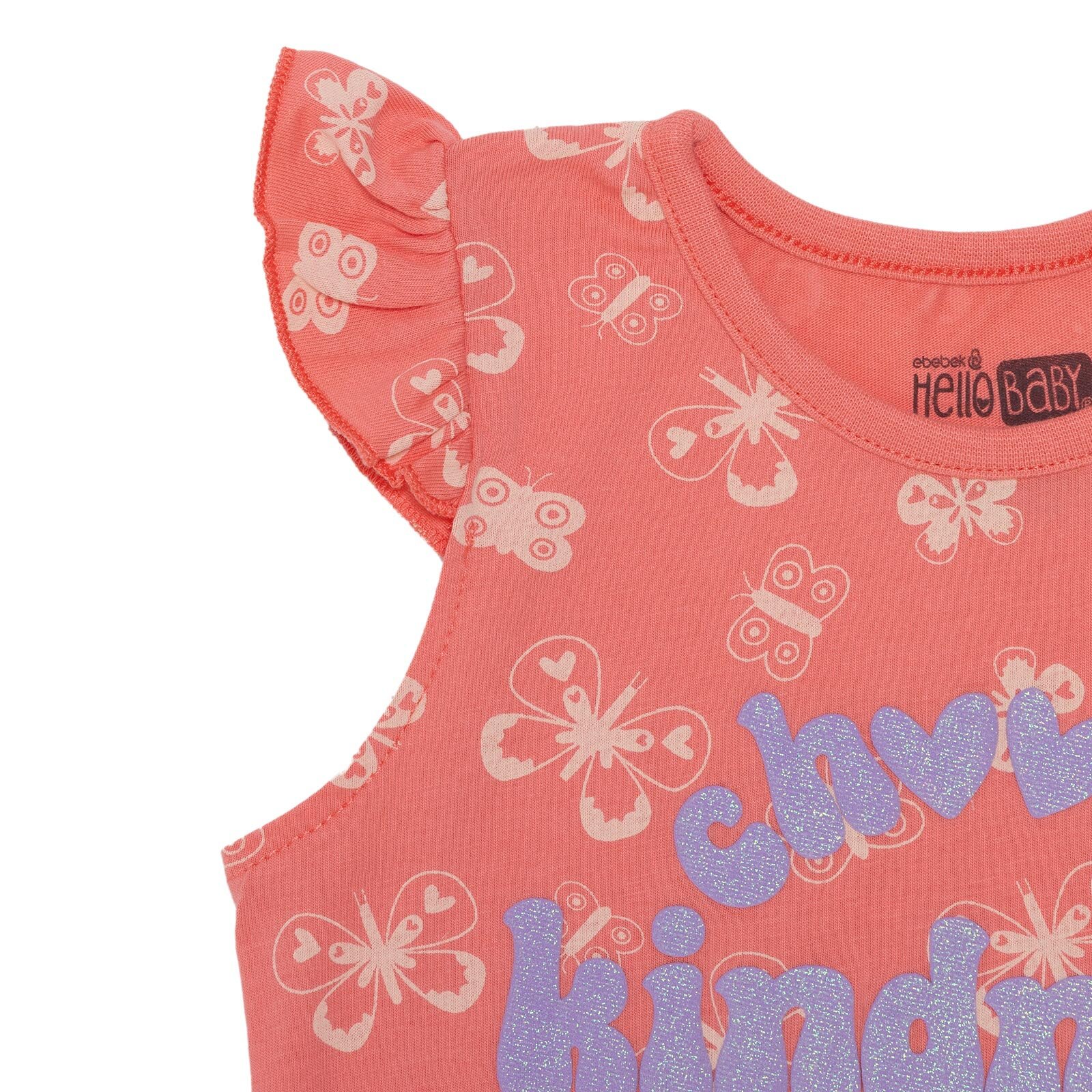 Kız Bebek Atlet Tshirt Süprem Bisiklet Yaka Atlet Kol