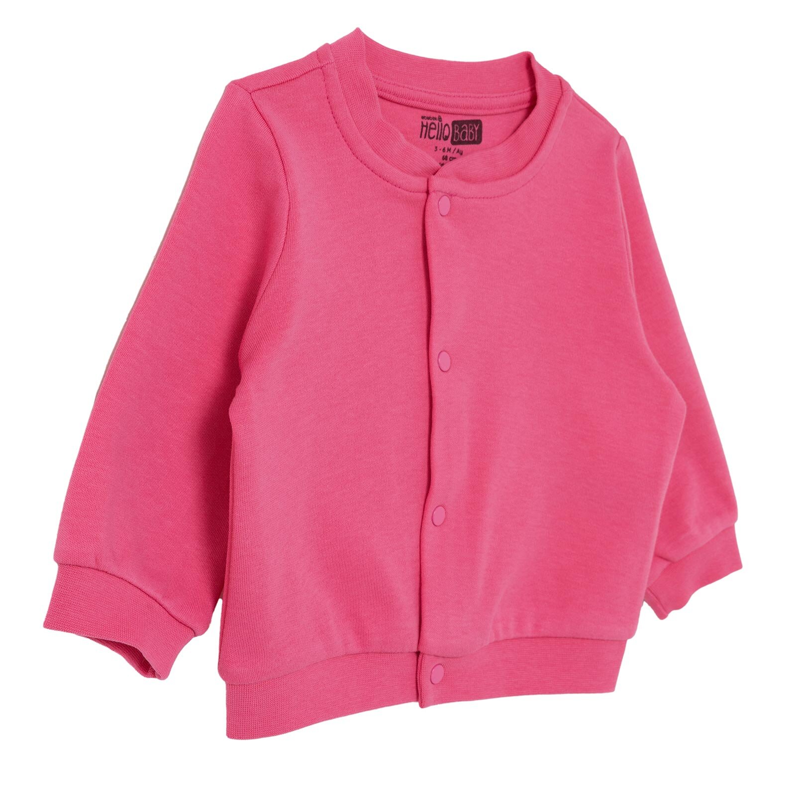 Kız Bebek Basic Hırka İnterlok Bisiklet Yaka Uzun Kol