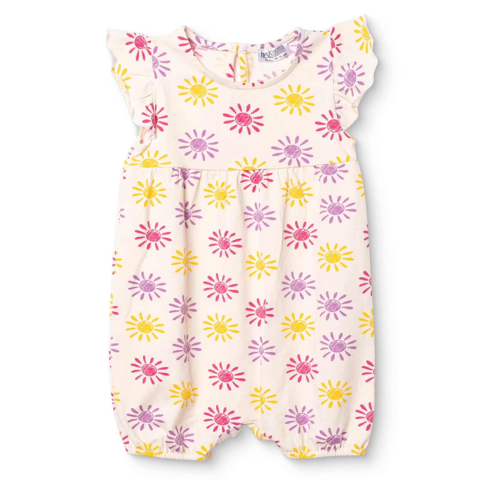 Kız Bebek Basic Kısa Tulum Bisiklet Yaka Atlet Kol Lastikli Paça