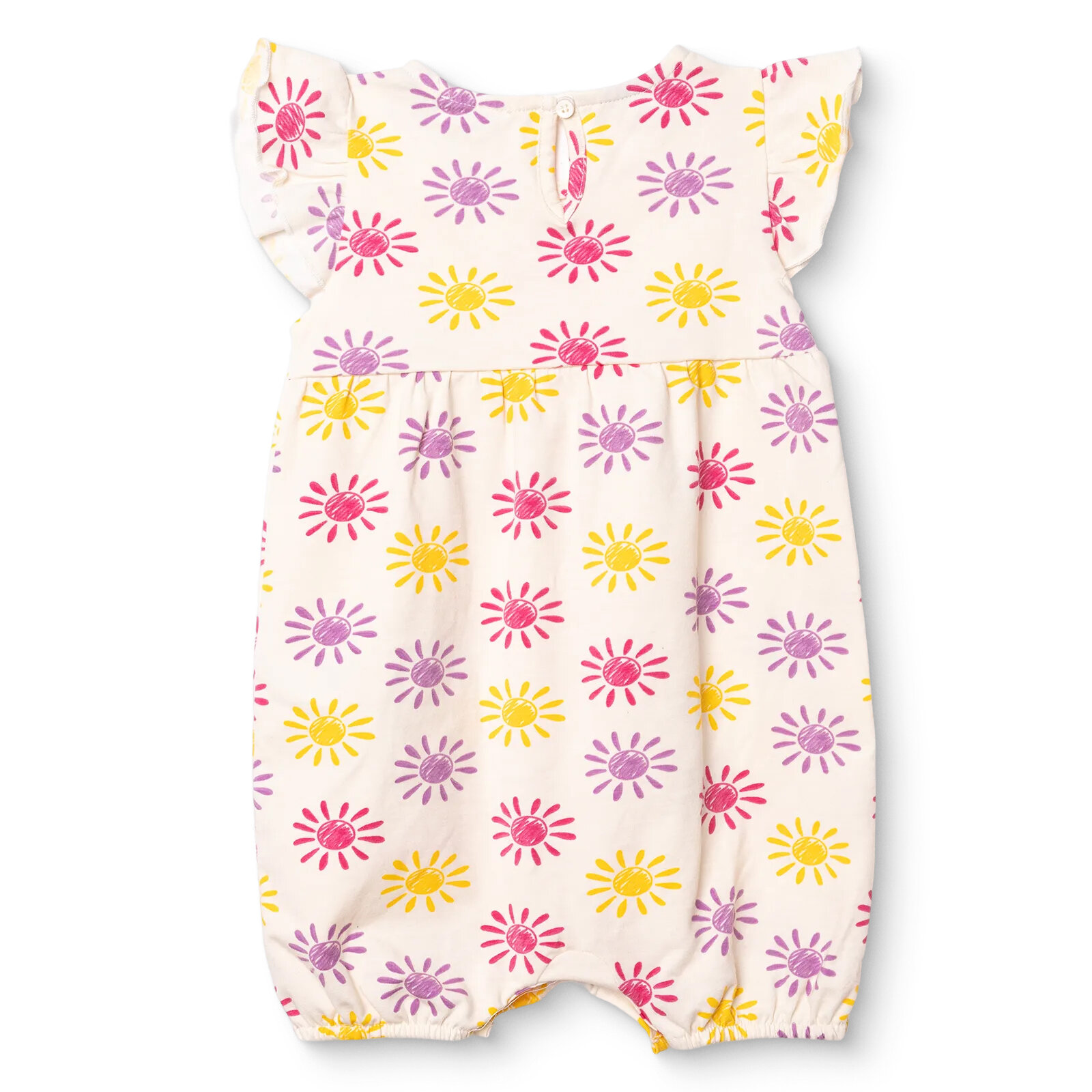 Kız Bebek Basic Kısa Tulum Bisiklet Yaka Atlet Kol Lastikli Paça